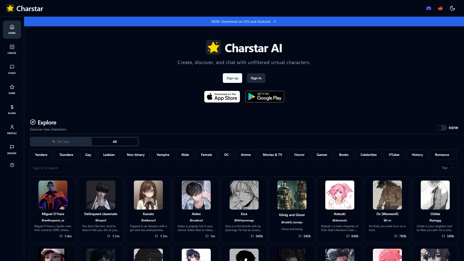 Charstar screenshot
