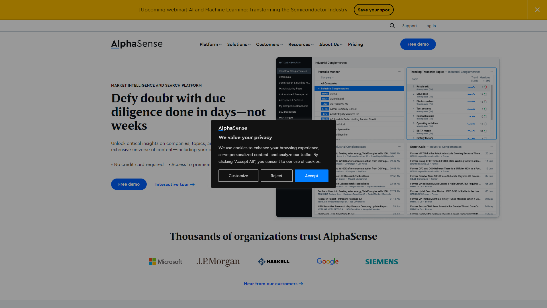 AlphaSense screenshot