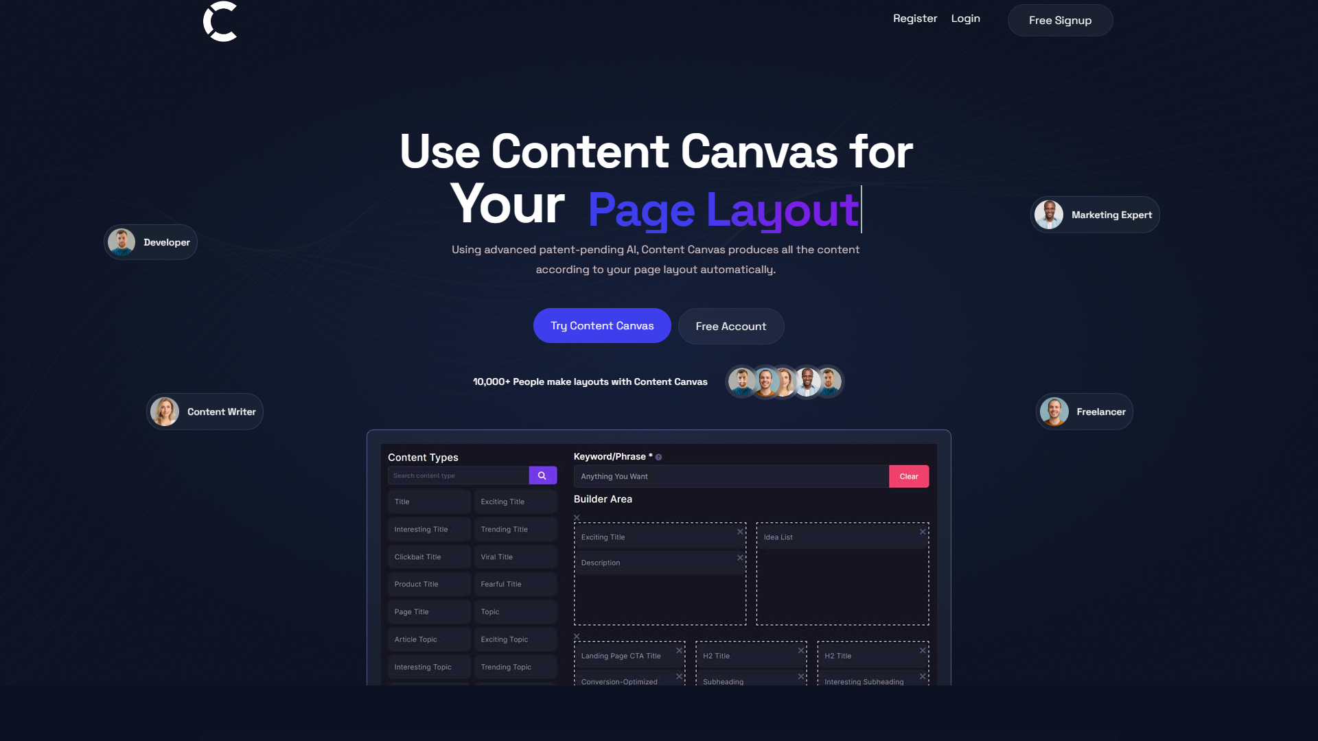 Content Canvas screenshot