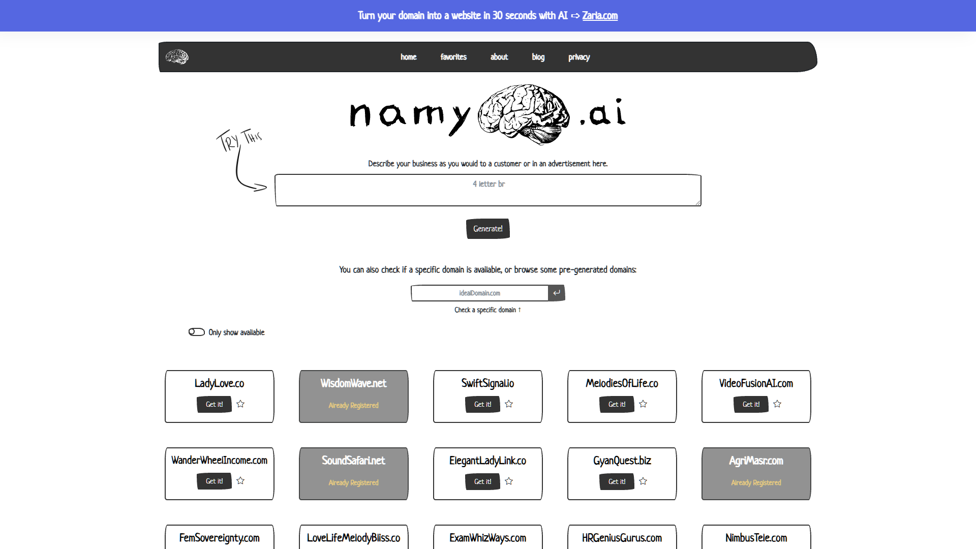 Namy.ai screenshot