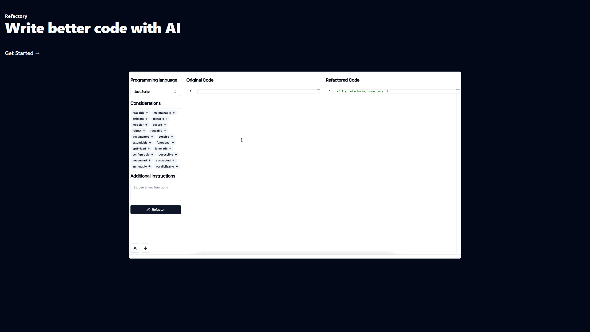 Refactory screenshot