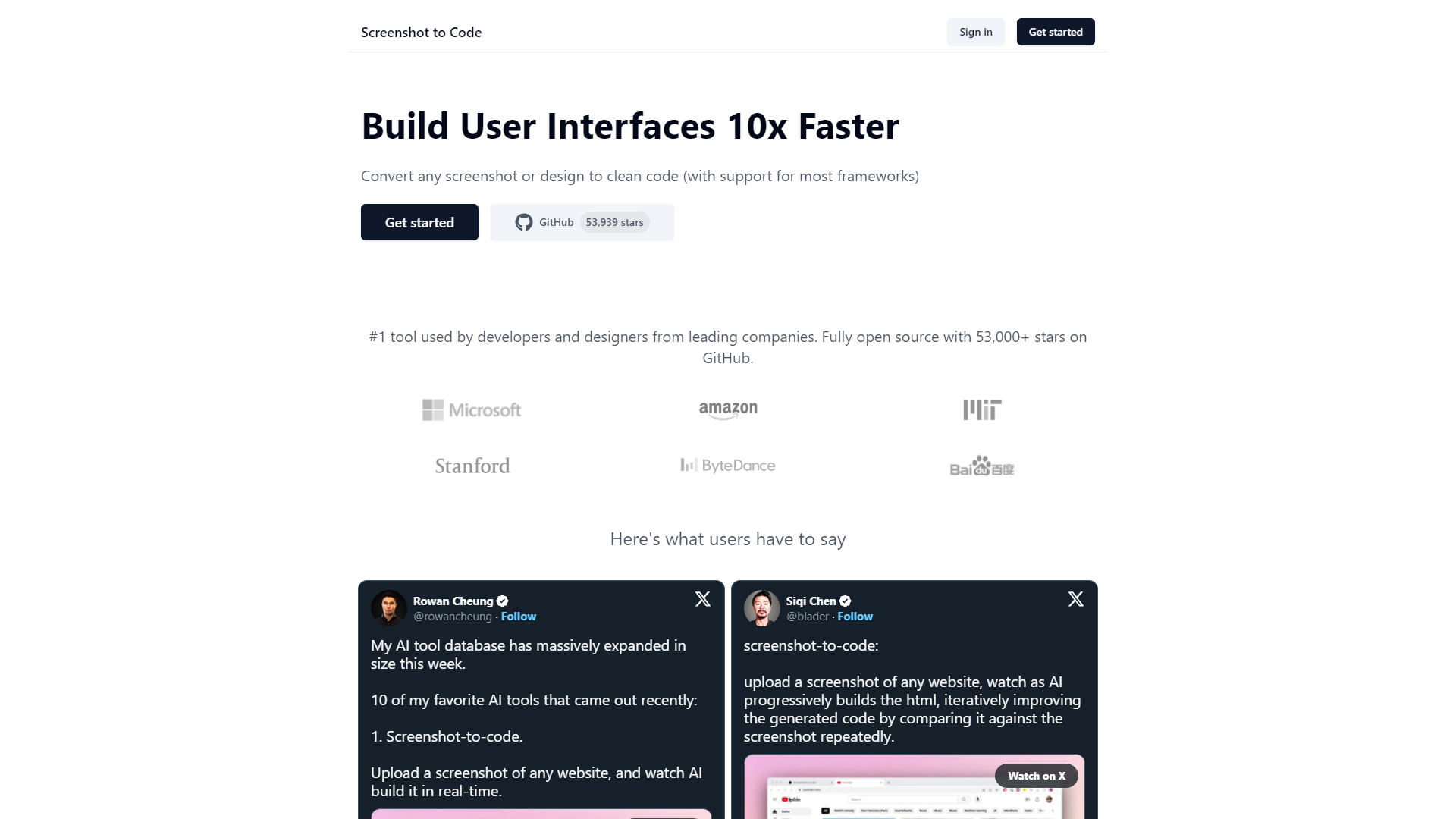 Screenshot to Code screenshot