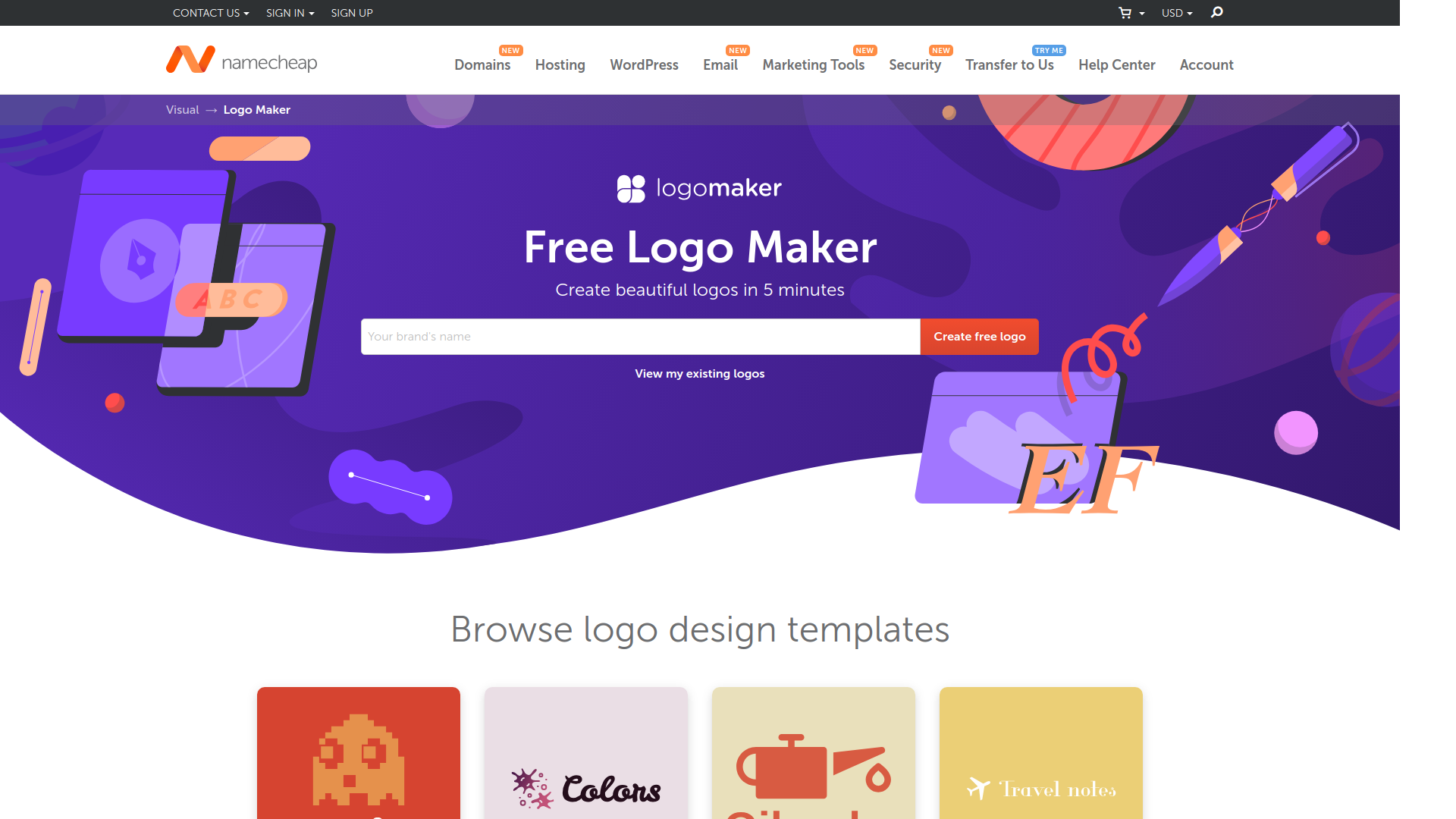 Namecheap Free Logo Maker screenshot