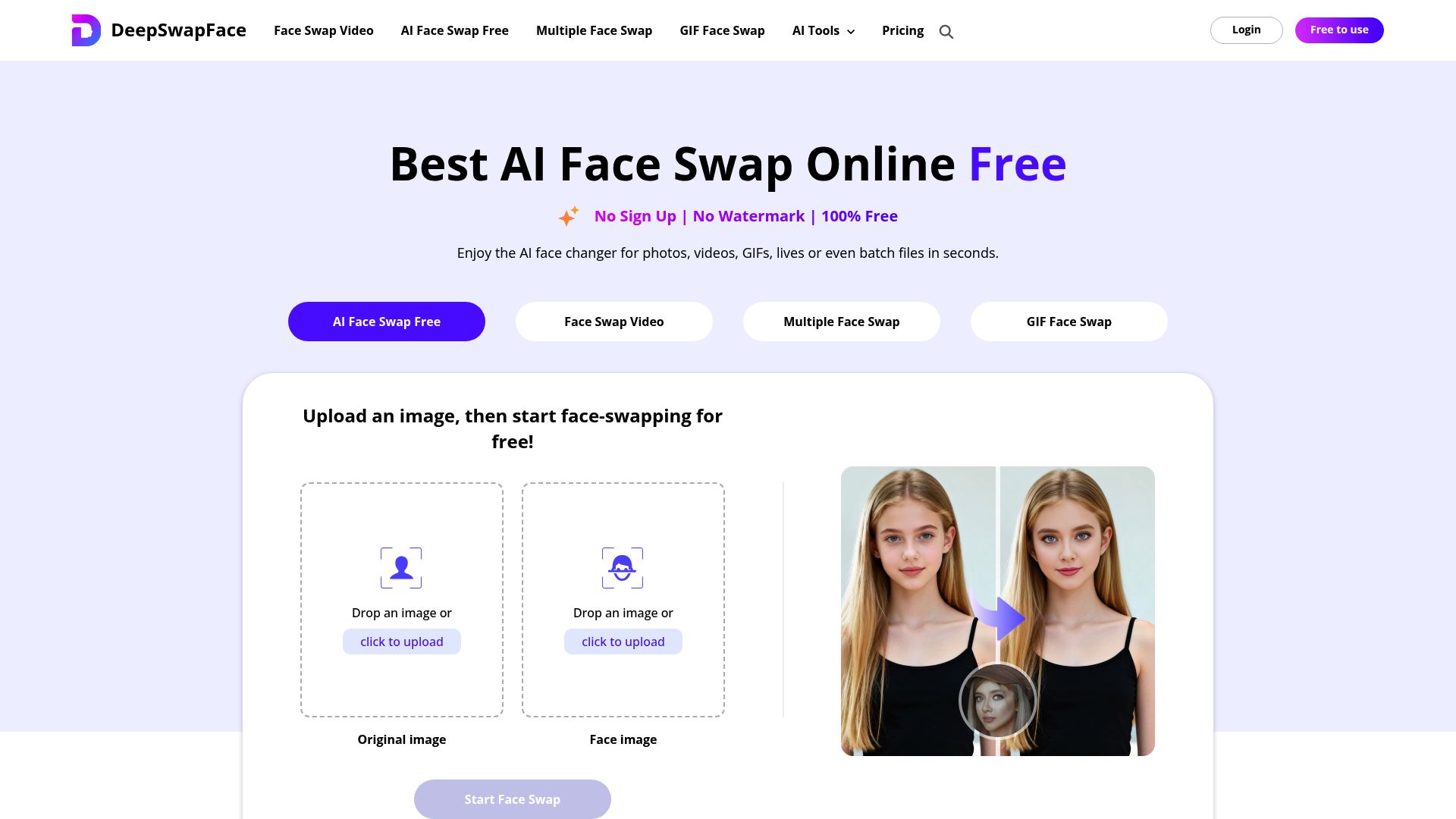 DeepSwapFace screenshot