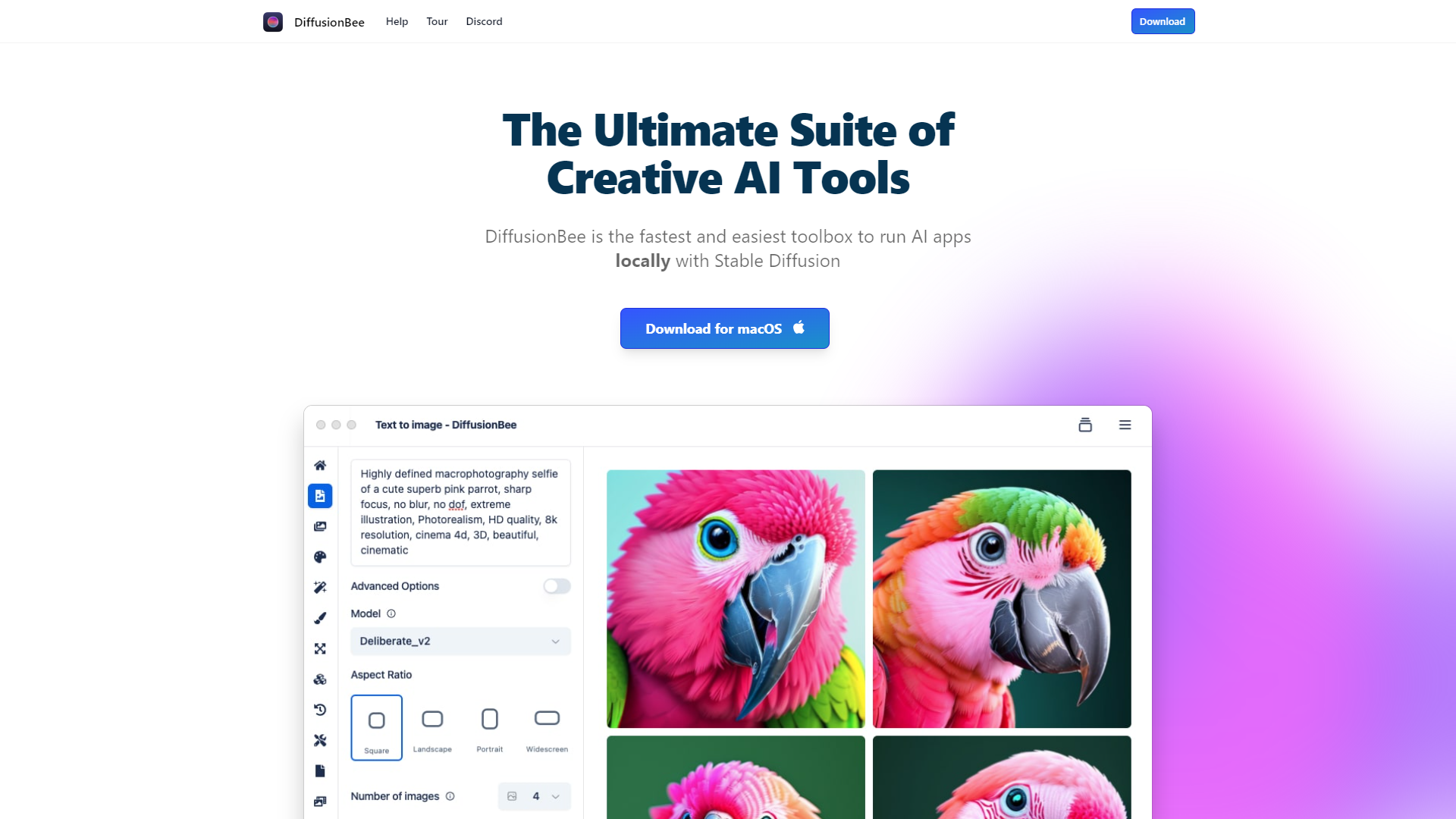 DiffusionBee screenshot