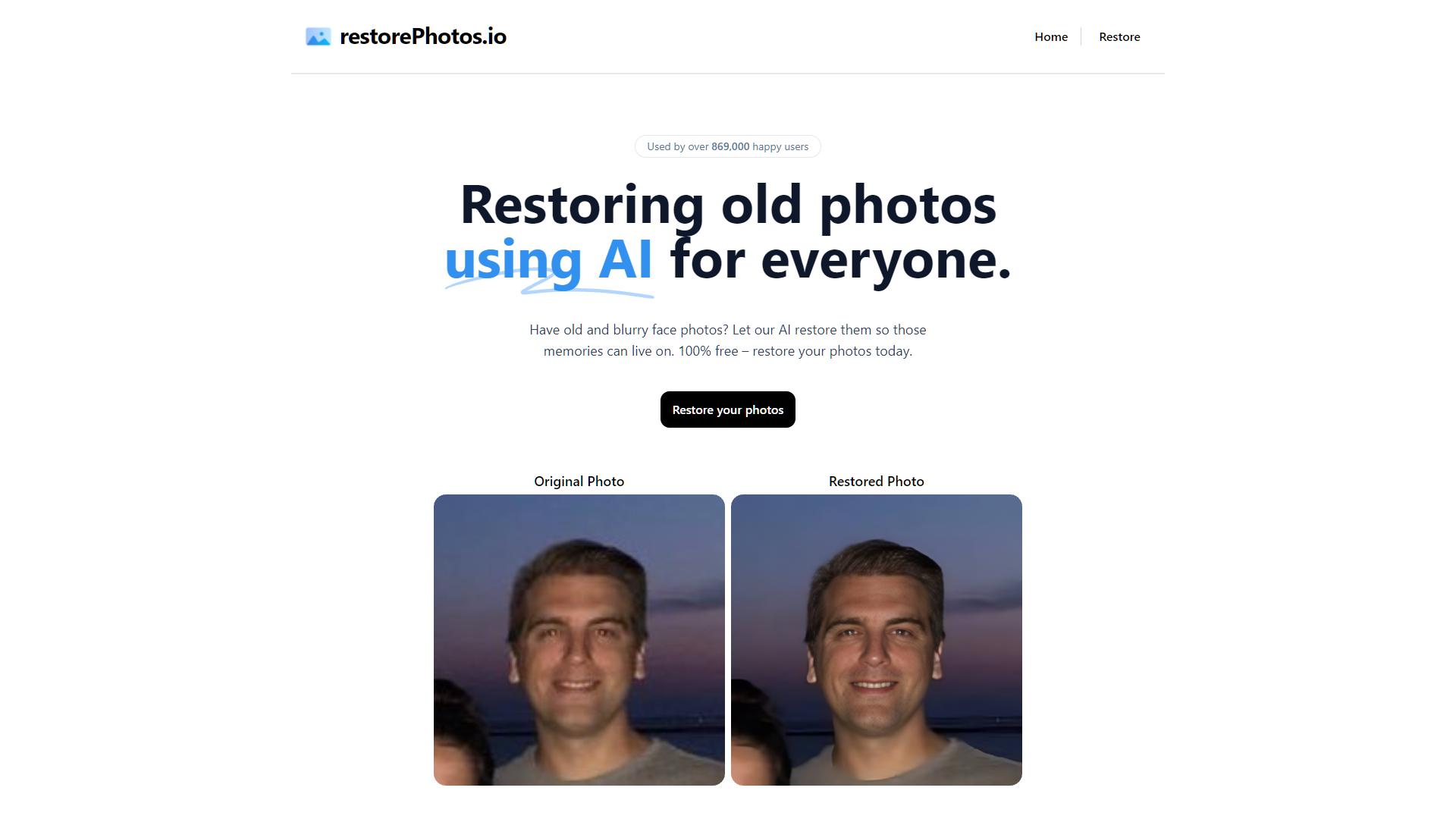 RestorePhotos.io screenshot