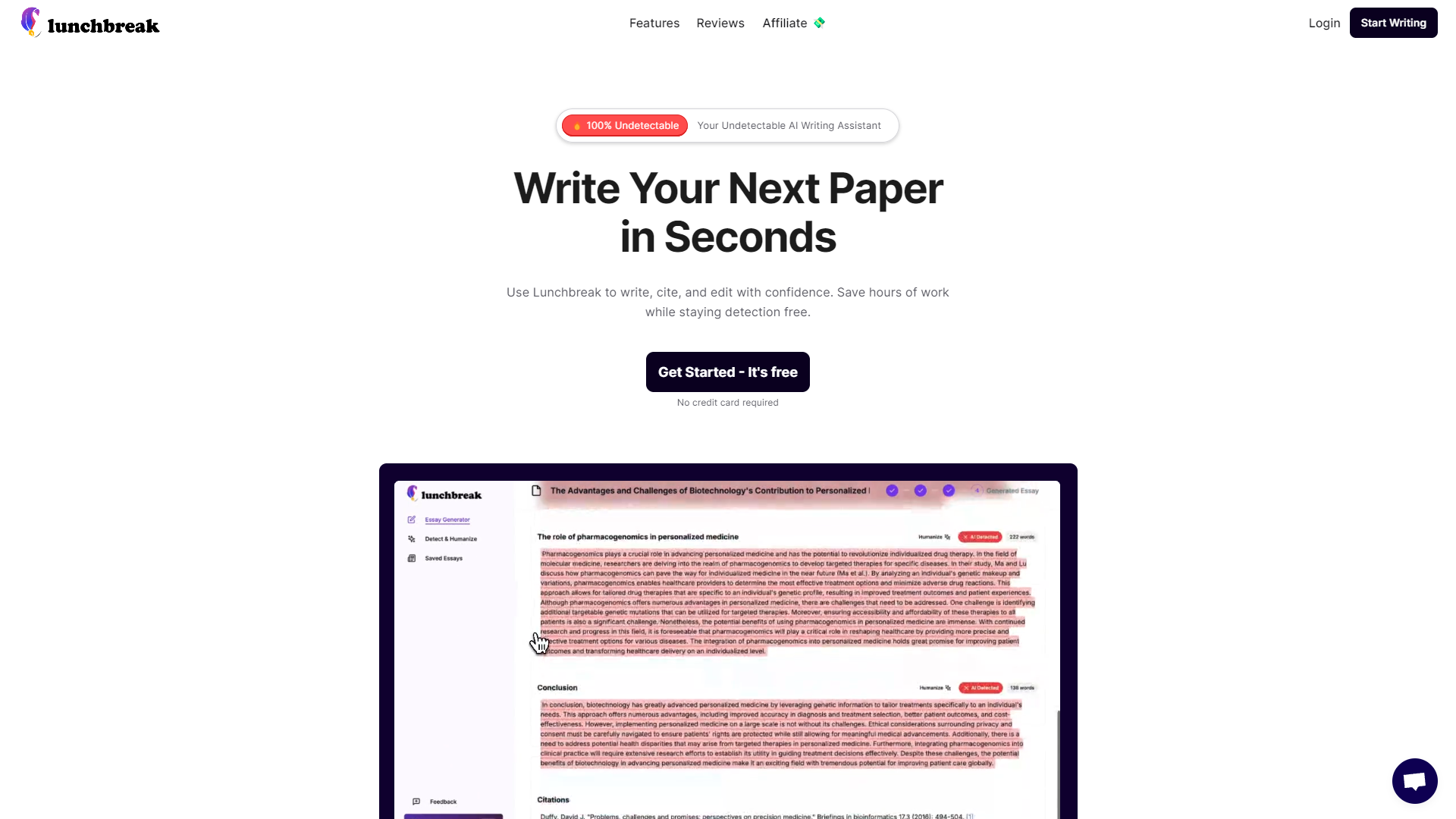 Lunchbreak AI screenshot