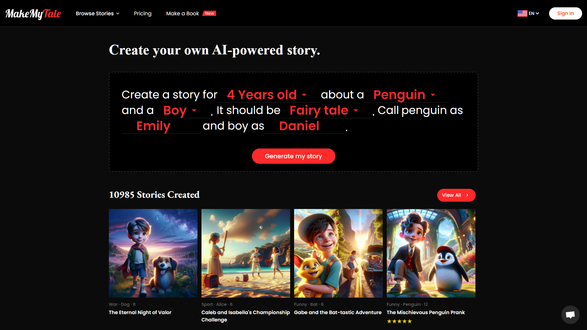 MakeMyTale screenshot