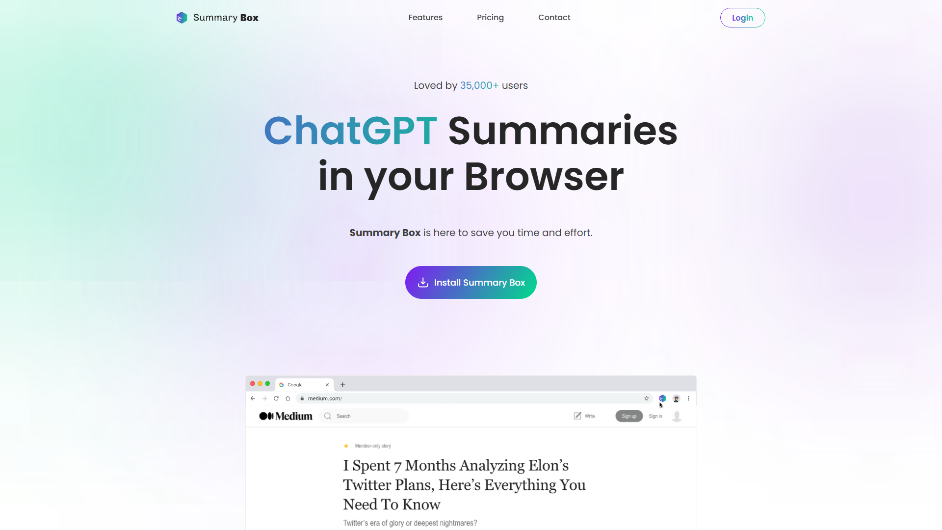 SummaryBox screenshot