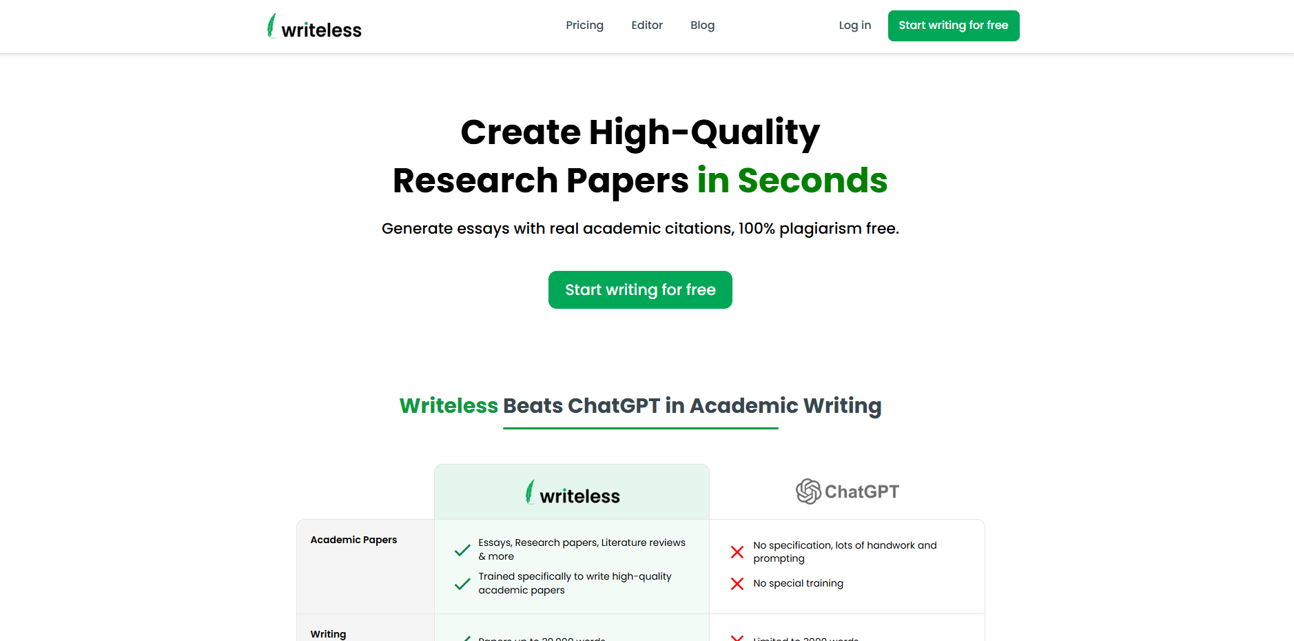Writeless screenshot