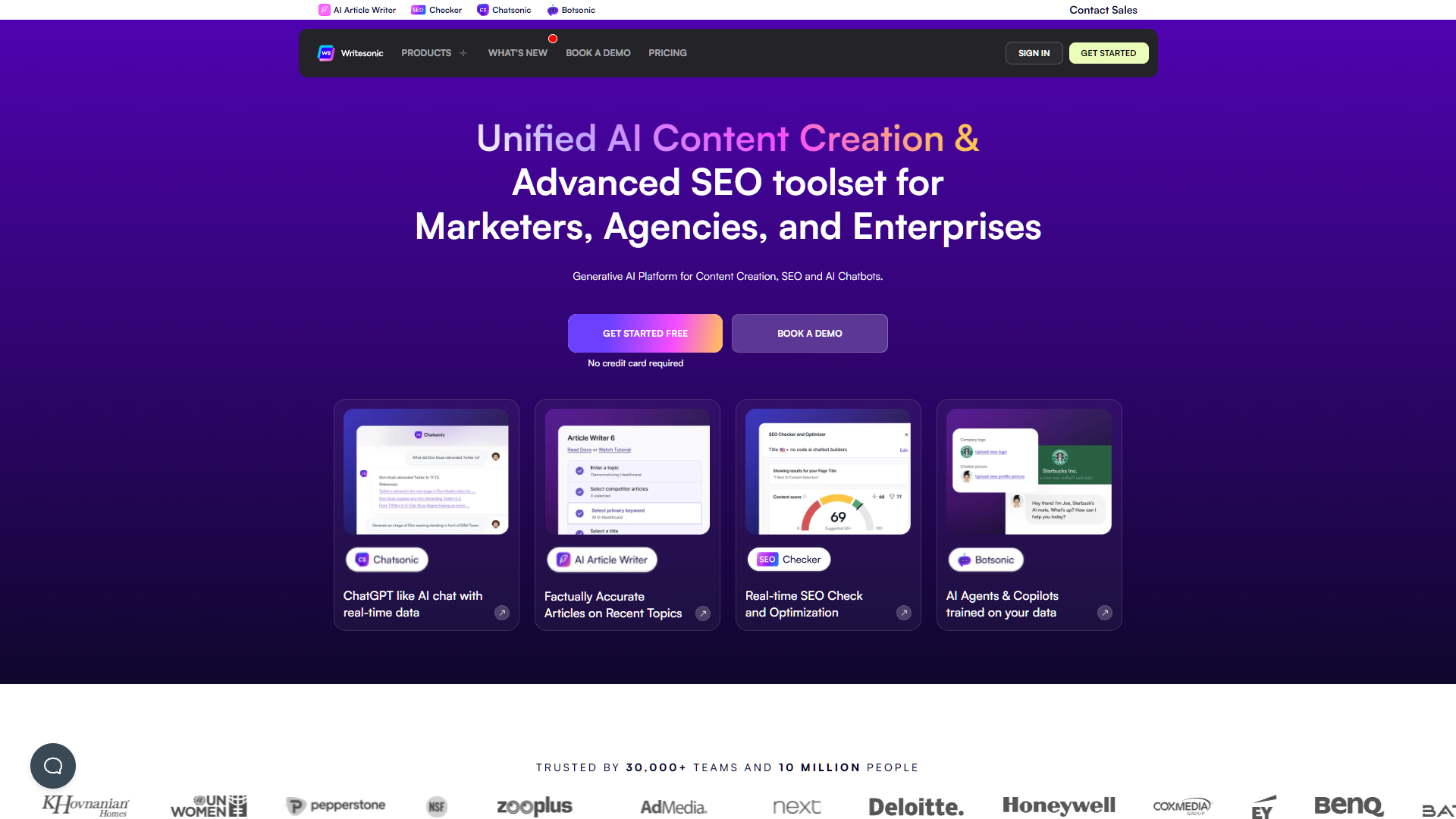 Writesonic AI screenshot