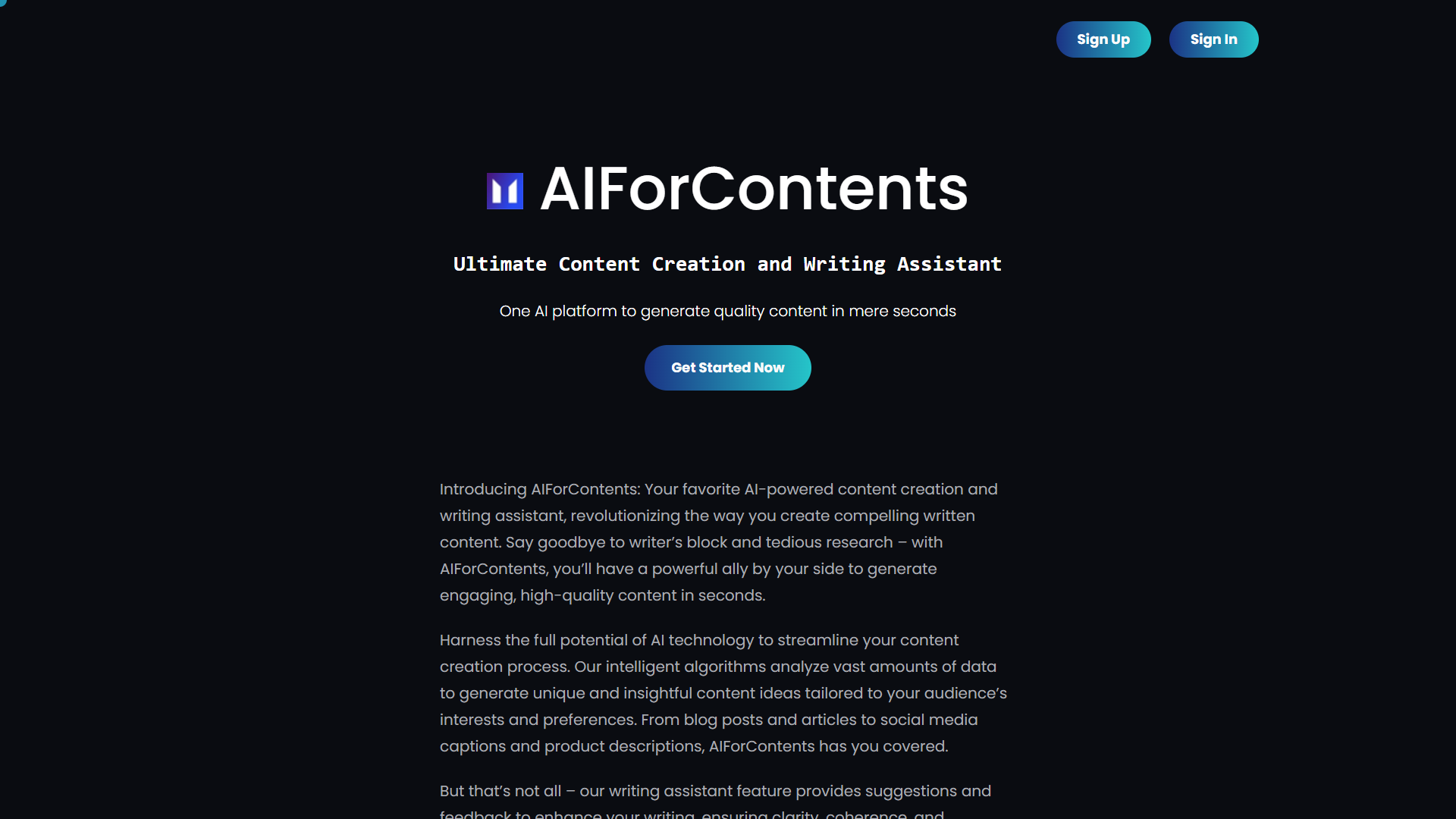 AI For Contents screenshot