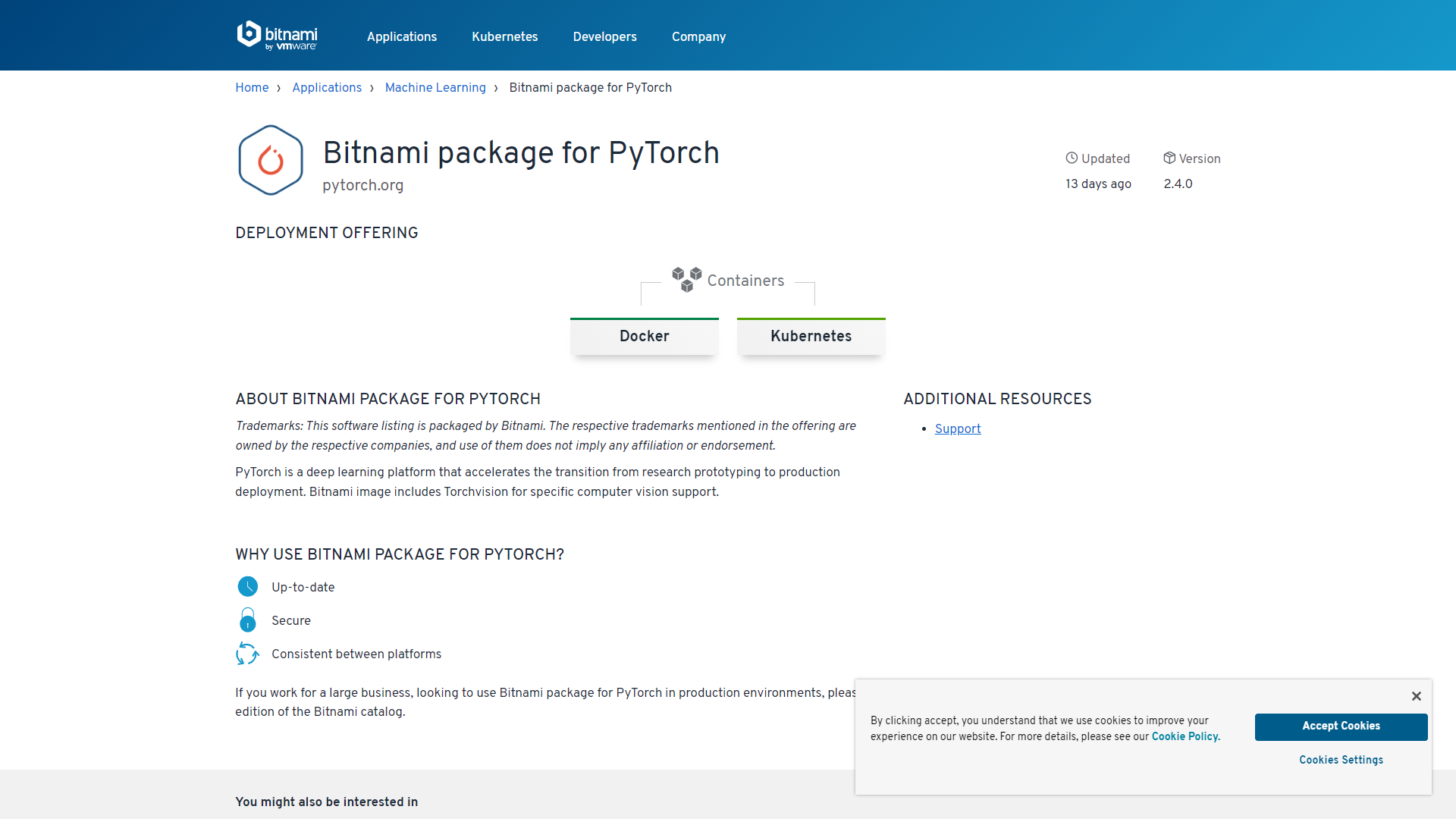 Bitnami Pytorch screenshot