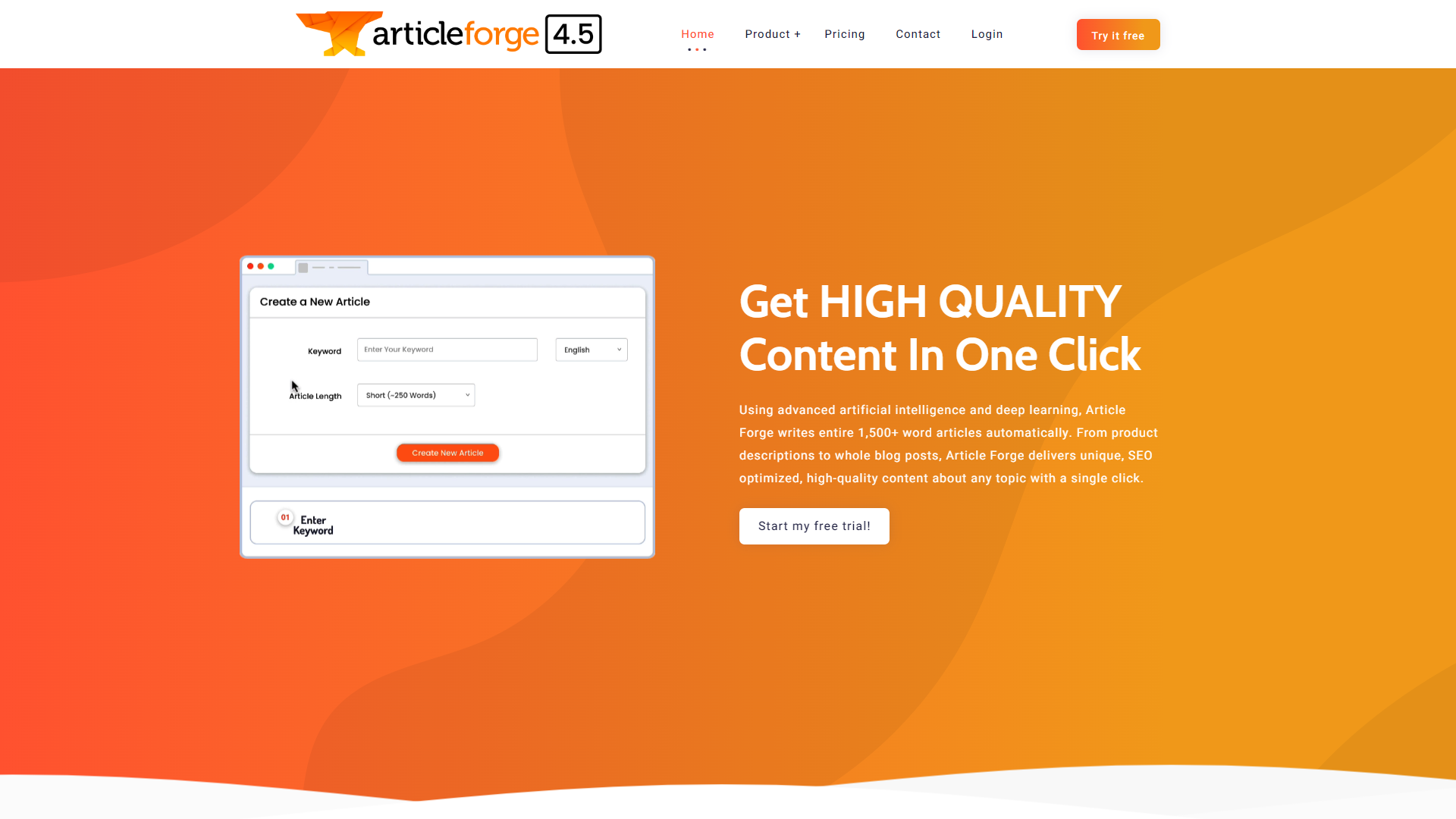 Article Forge screenshot