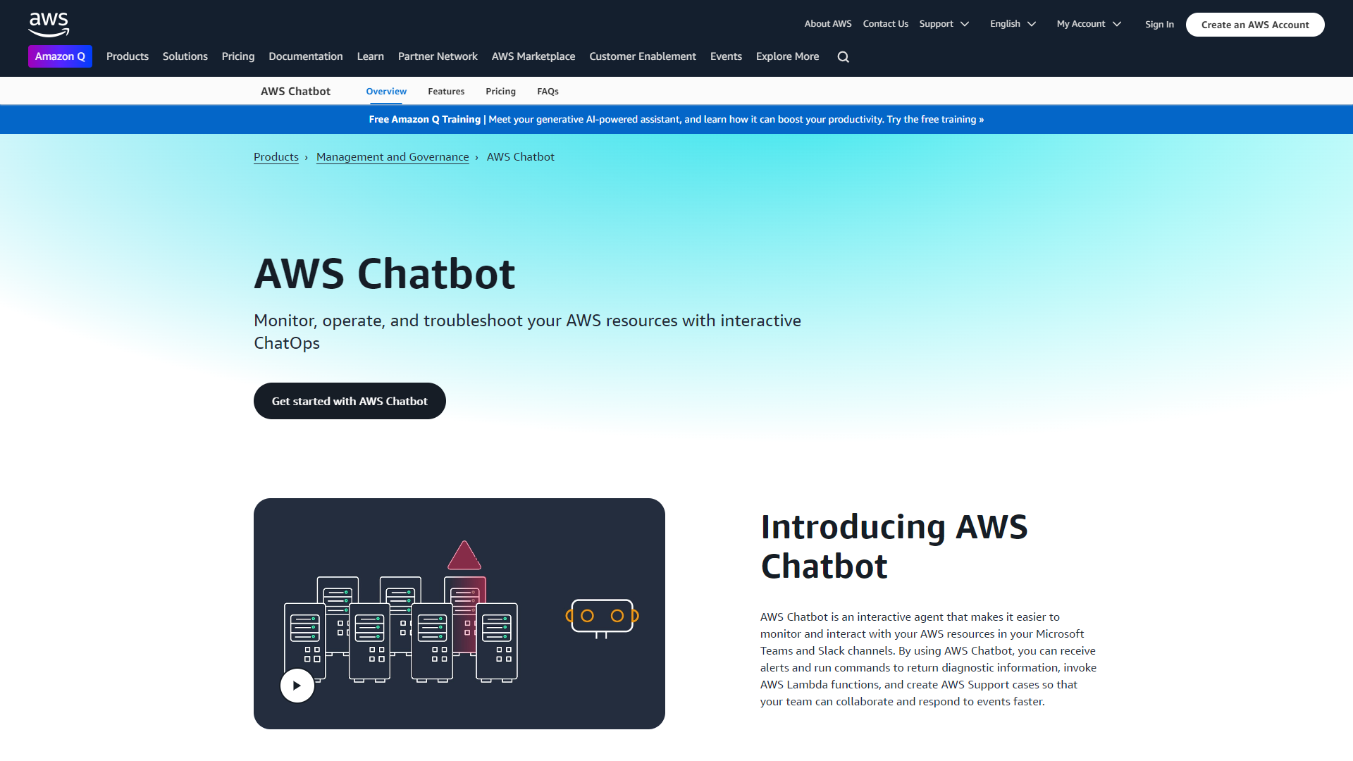 AWS Chatbot screenshot