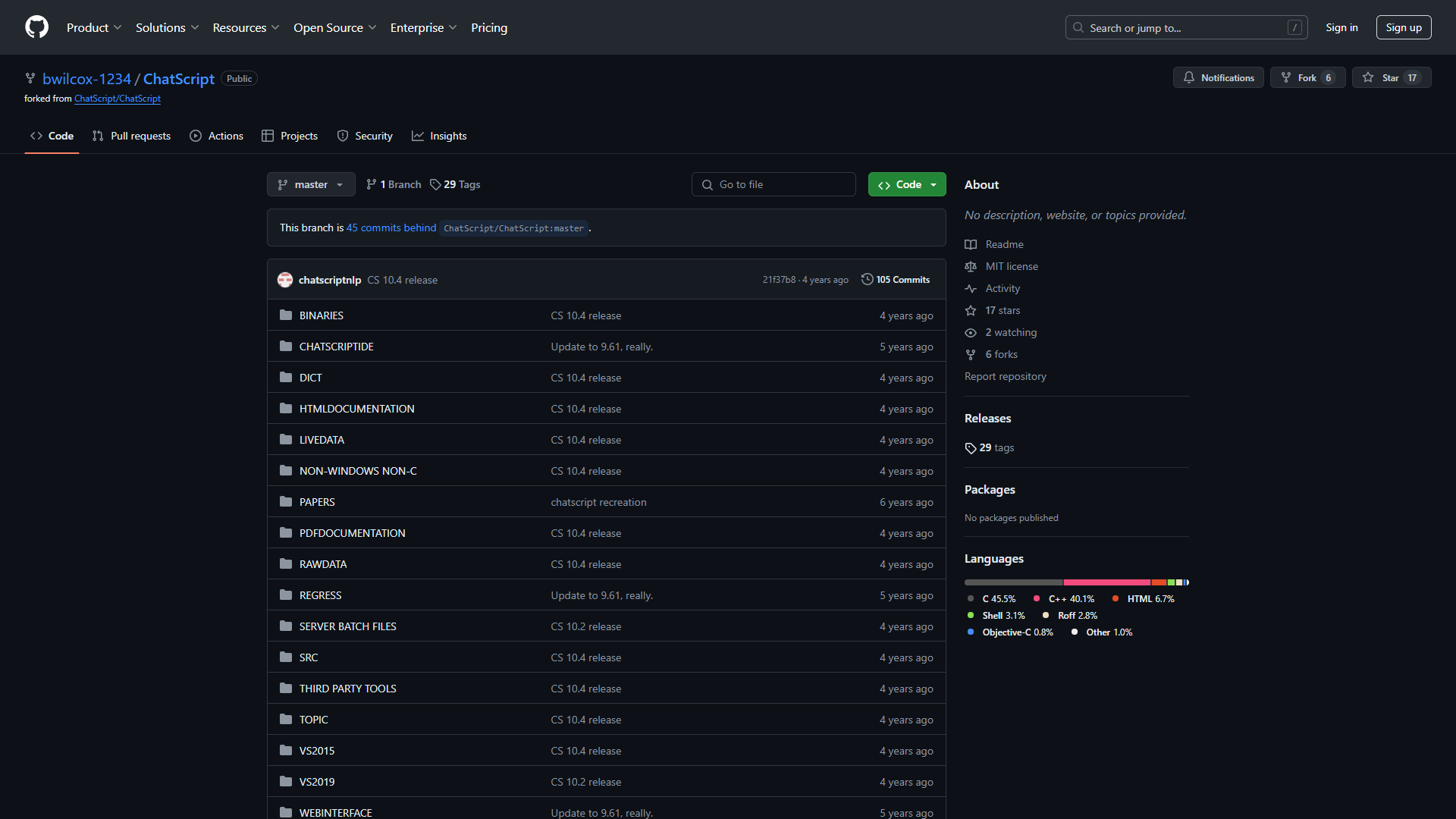 ChatScript screenshot
