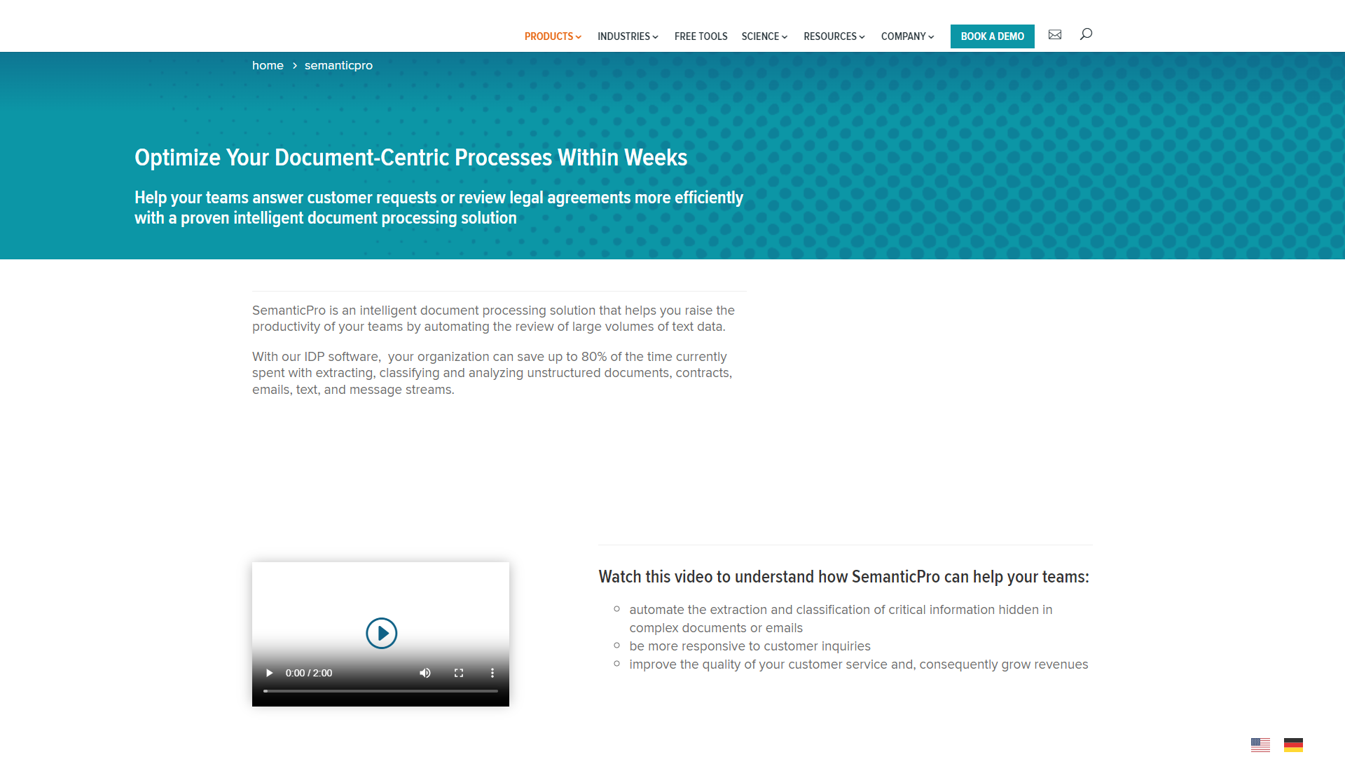 Cortical io SemanticPro screenshot