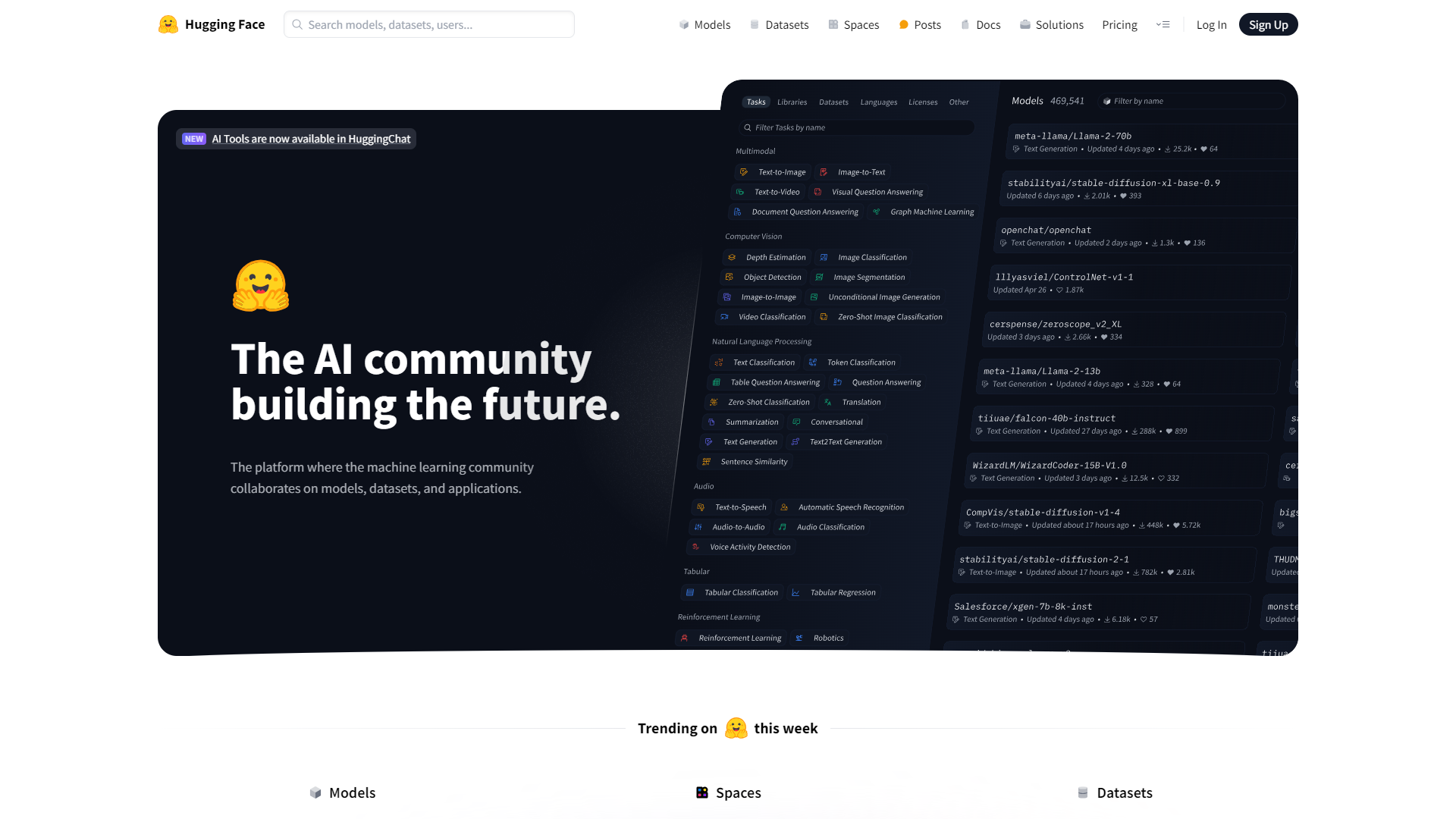 Hugging Face screenshot