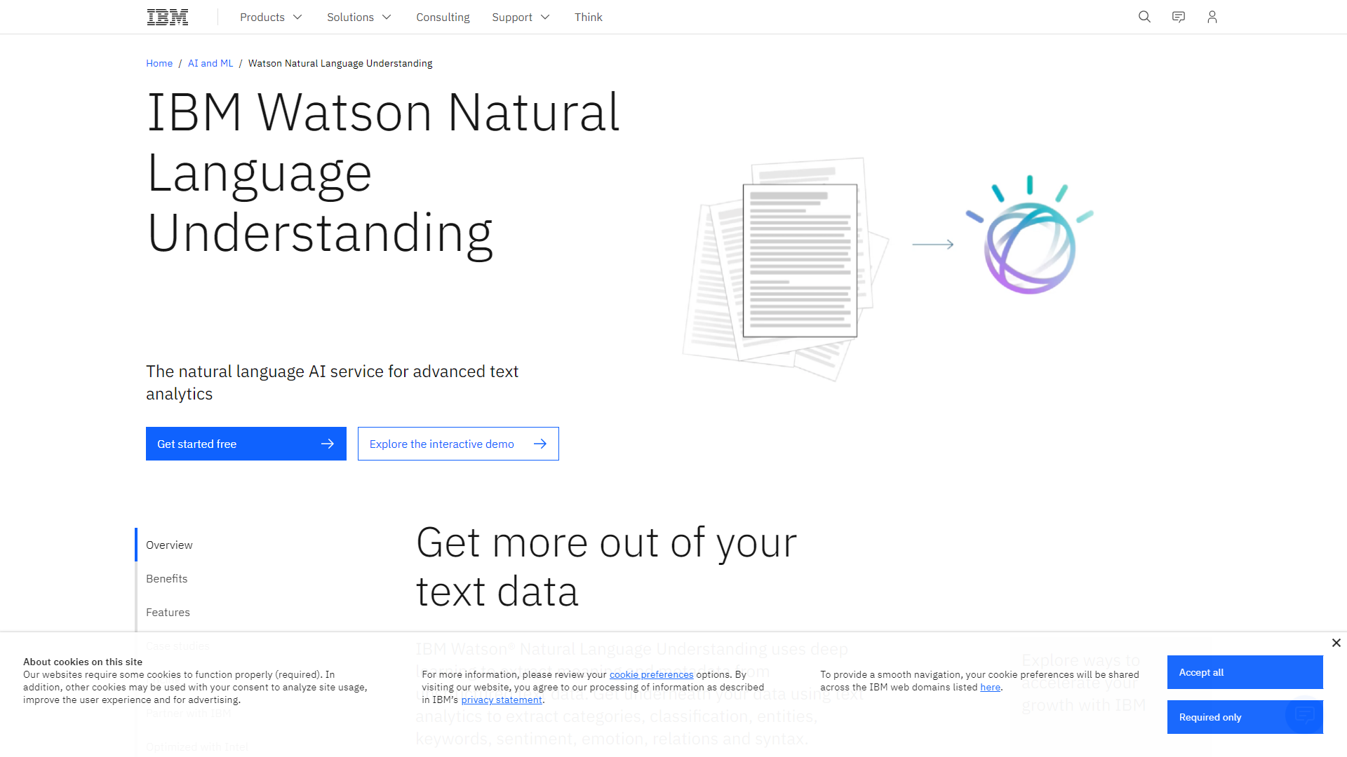 IBM Watson Natural Language Understanding screenshot