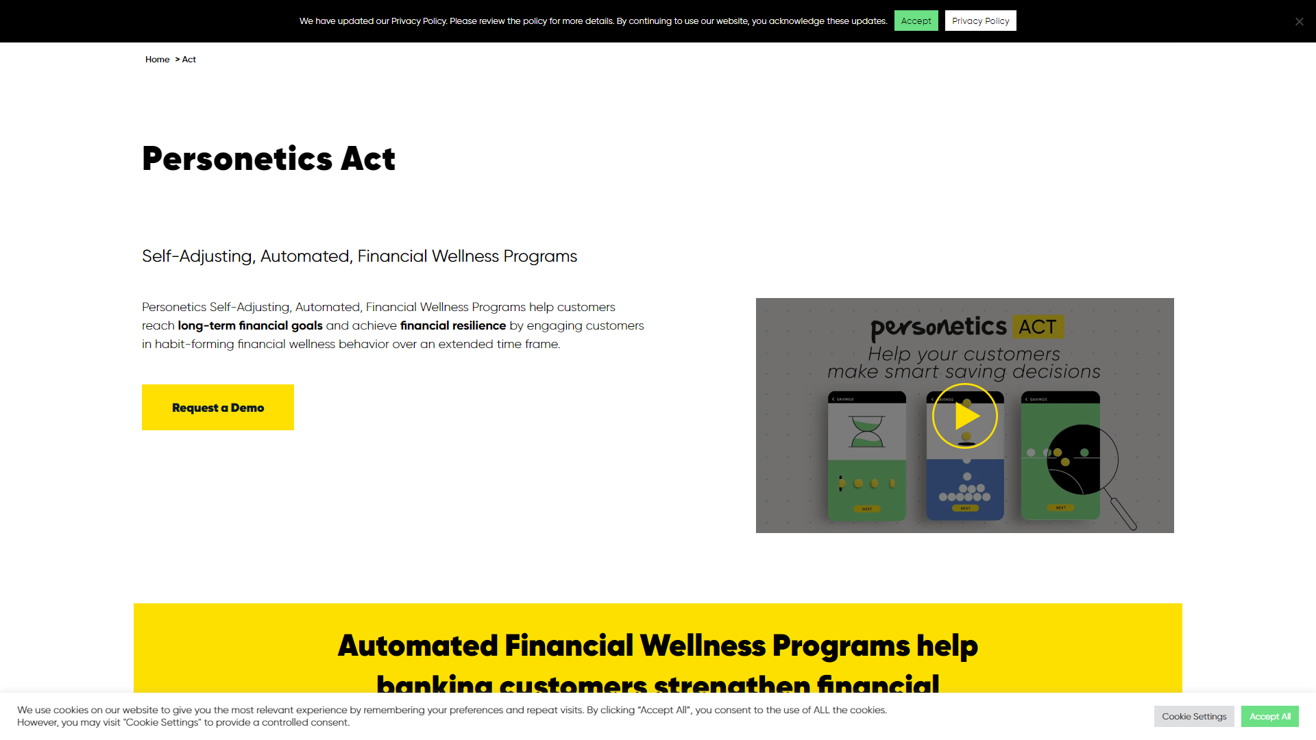 Personetics Act screenshot