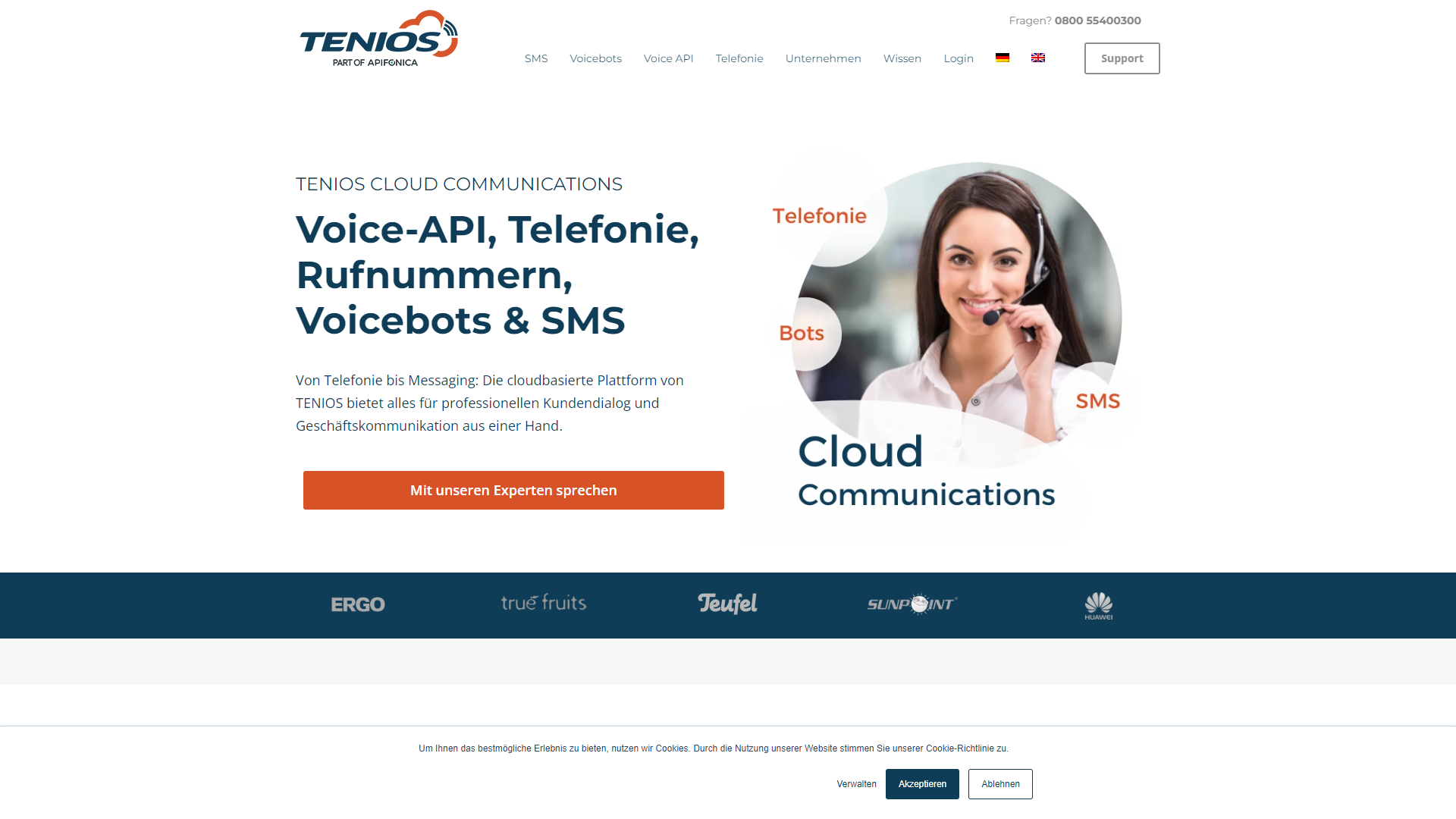 Tenios Voicebots screenshot