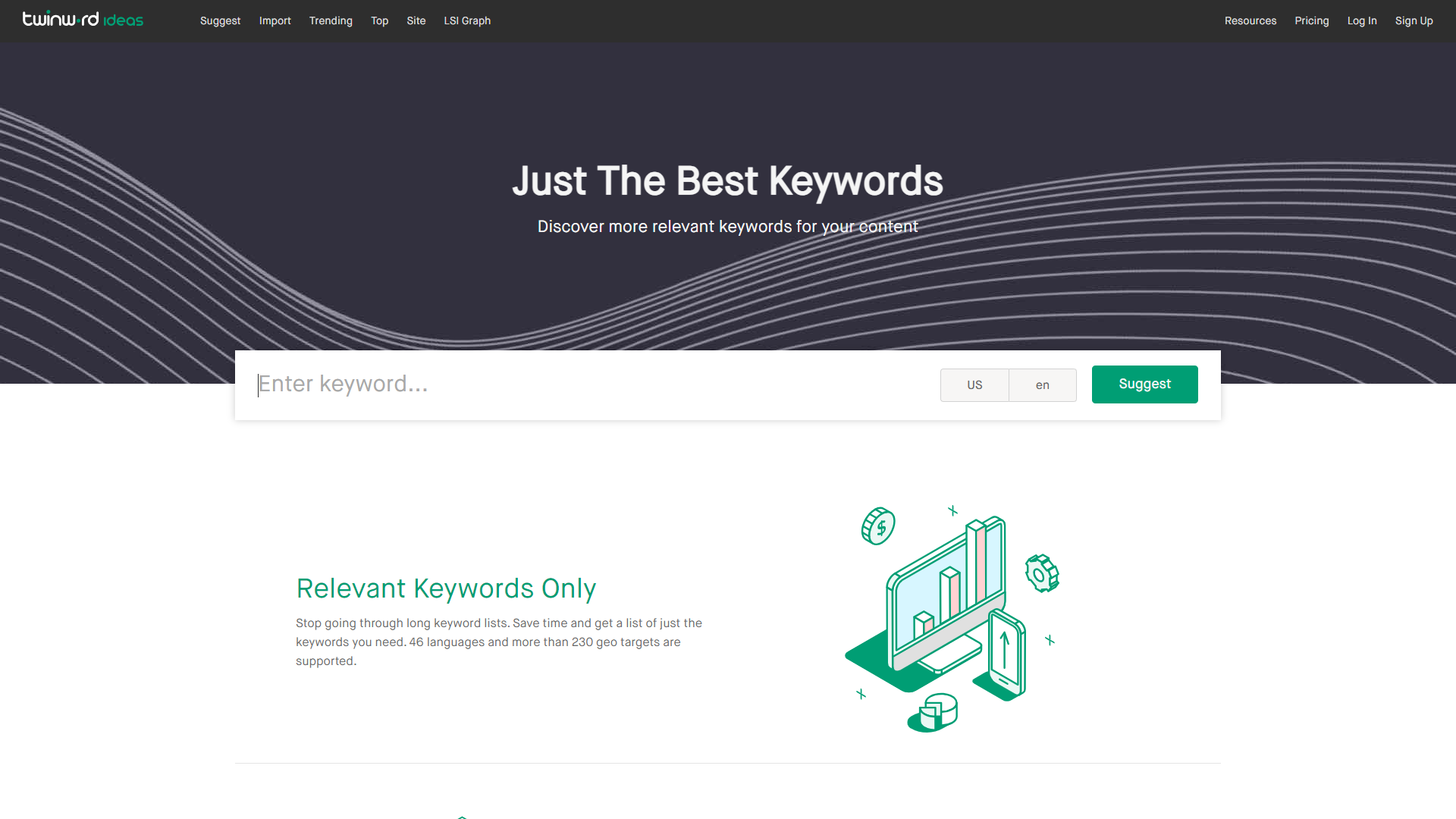 Twinword API screenshot