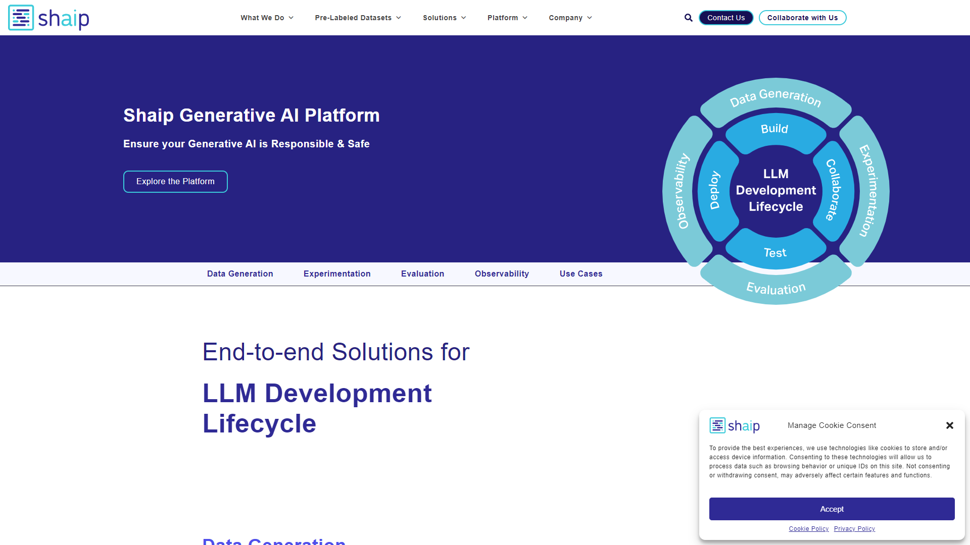 ShAIp Generative AI Platform screenshot