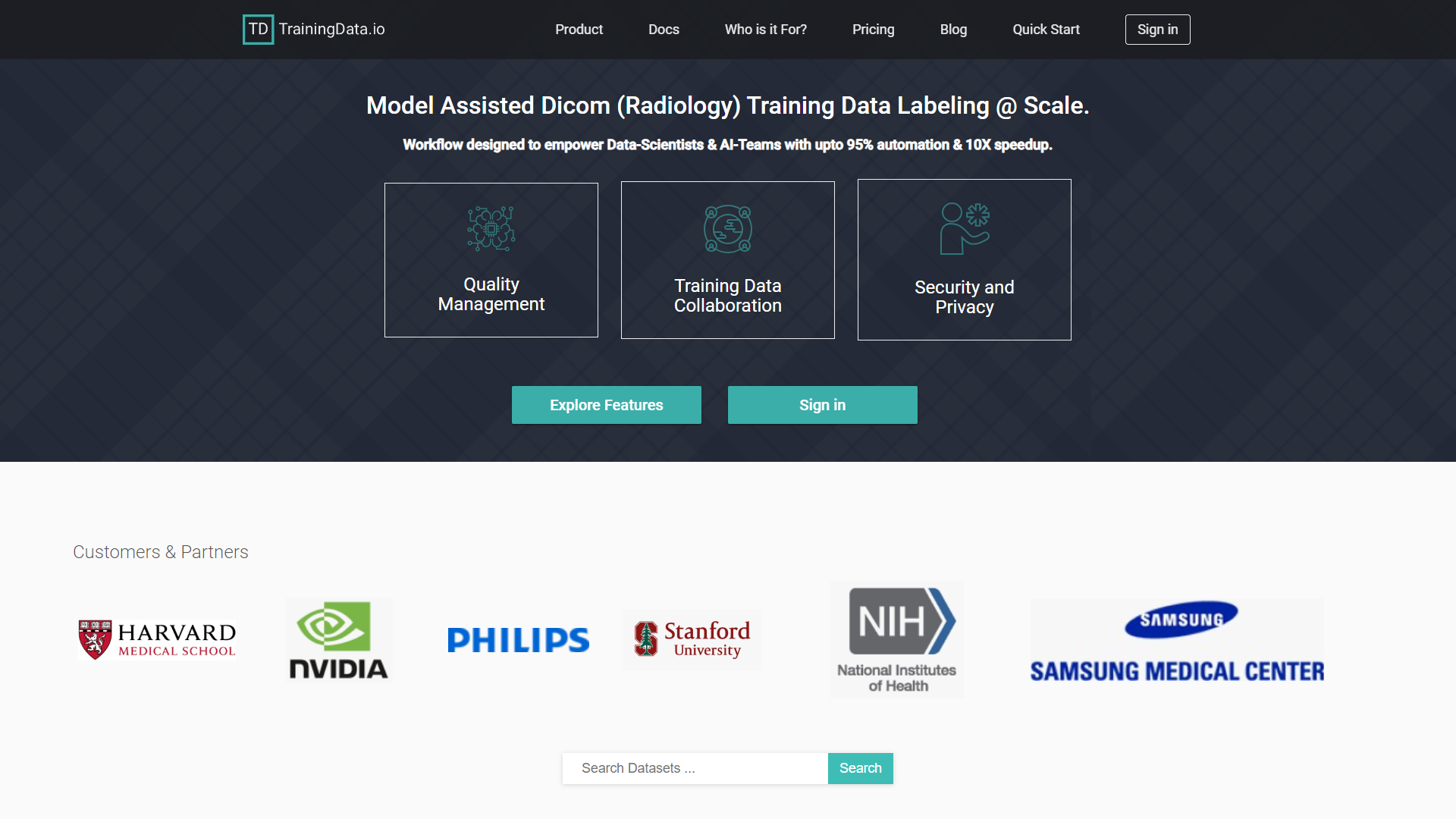 TrAIningData io screenshot