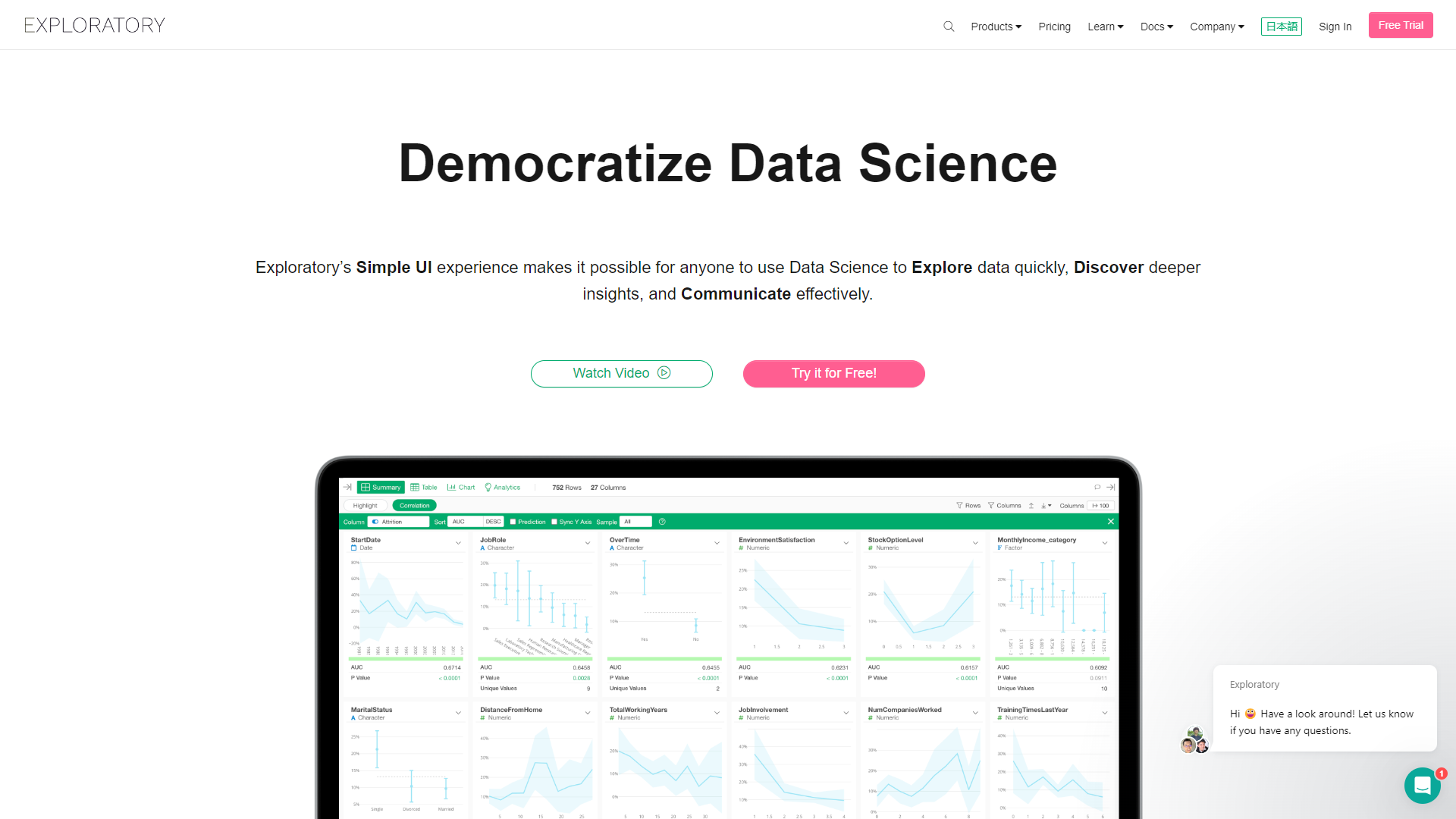 Exploratory screenshot