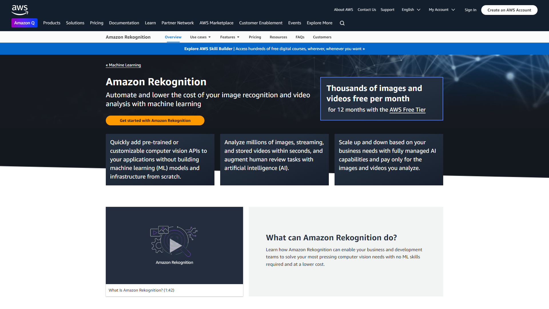 Amazon Rekognition screenshot