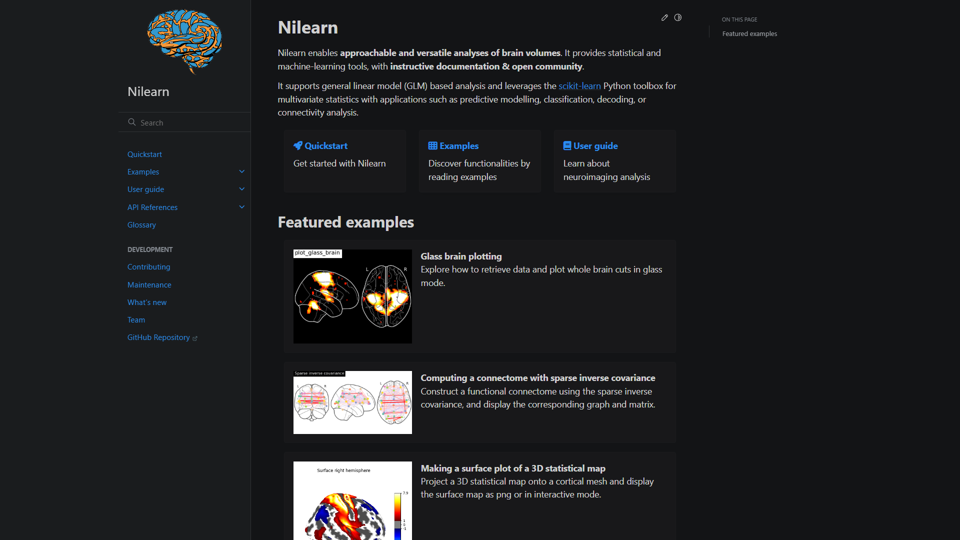 Nilearn screenshot