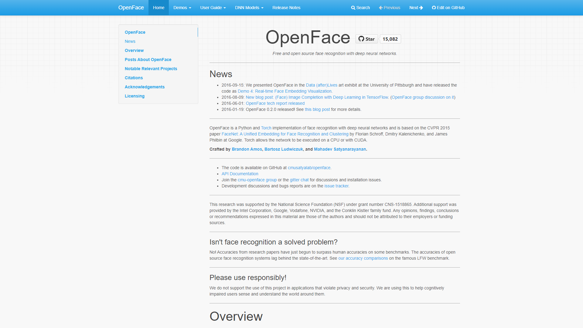 OpenFace screenshot