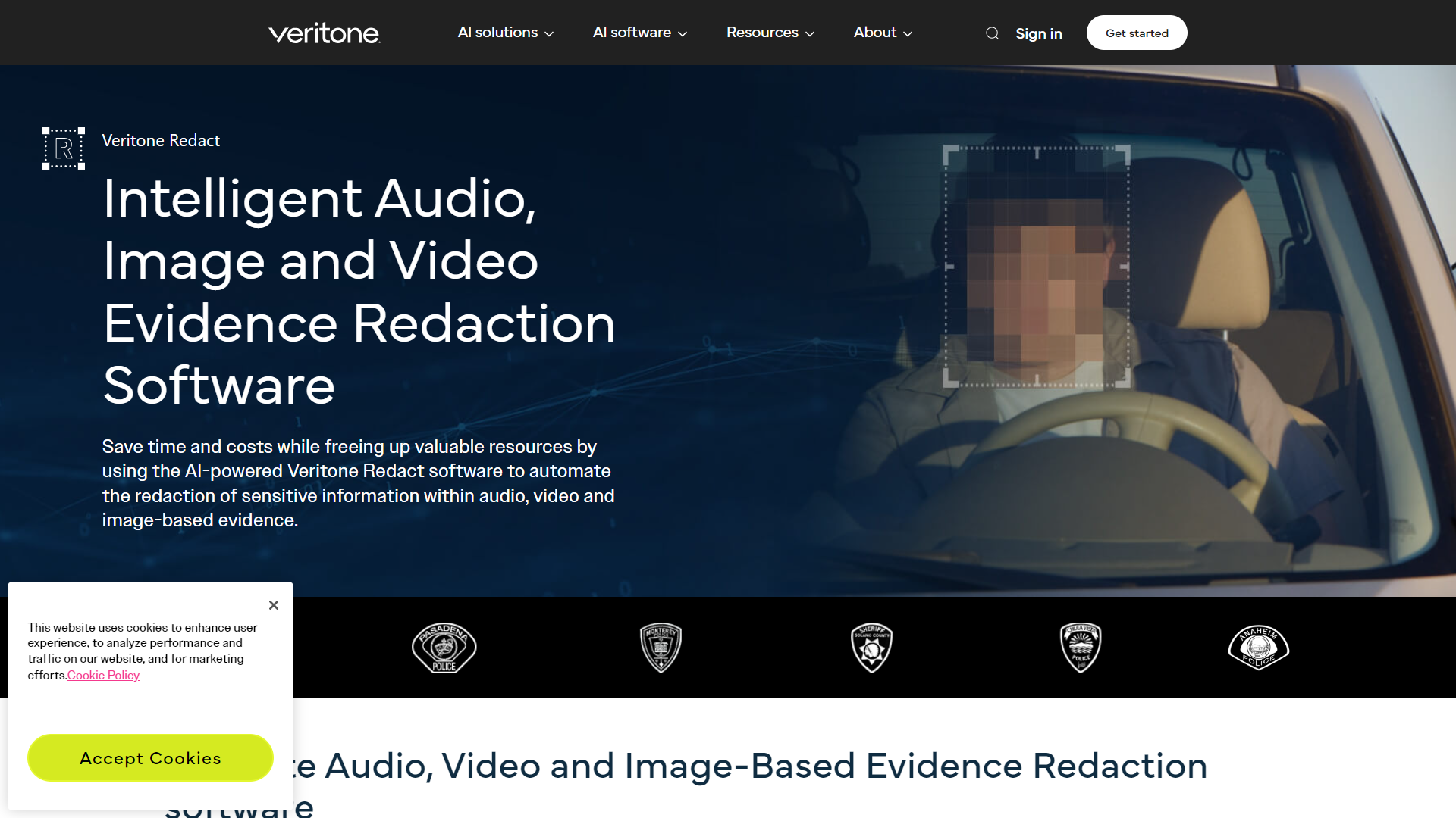 Veritone Redact screenshot