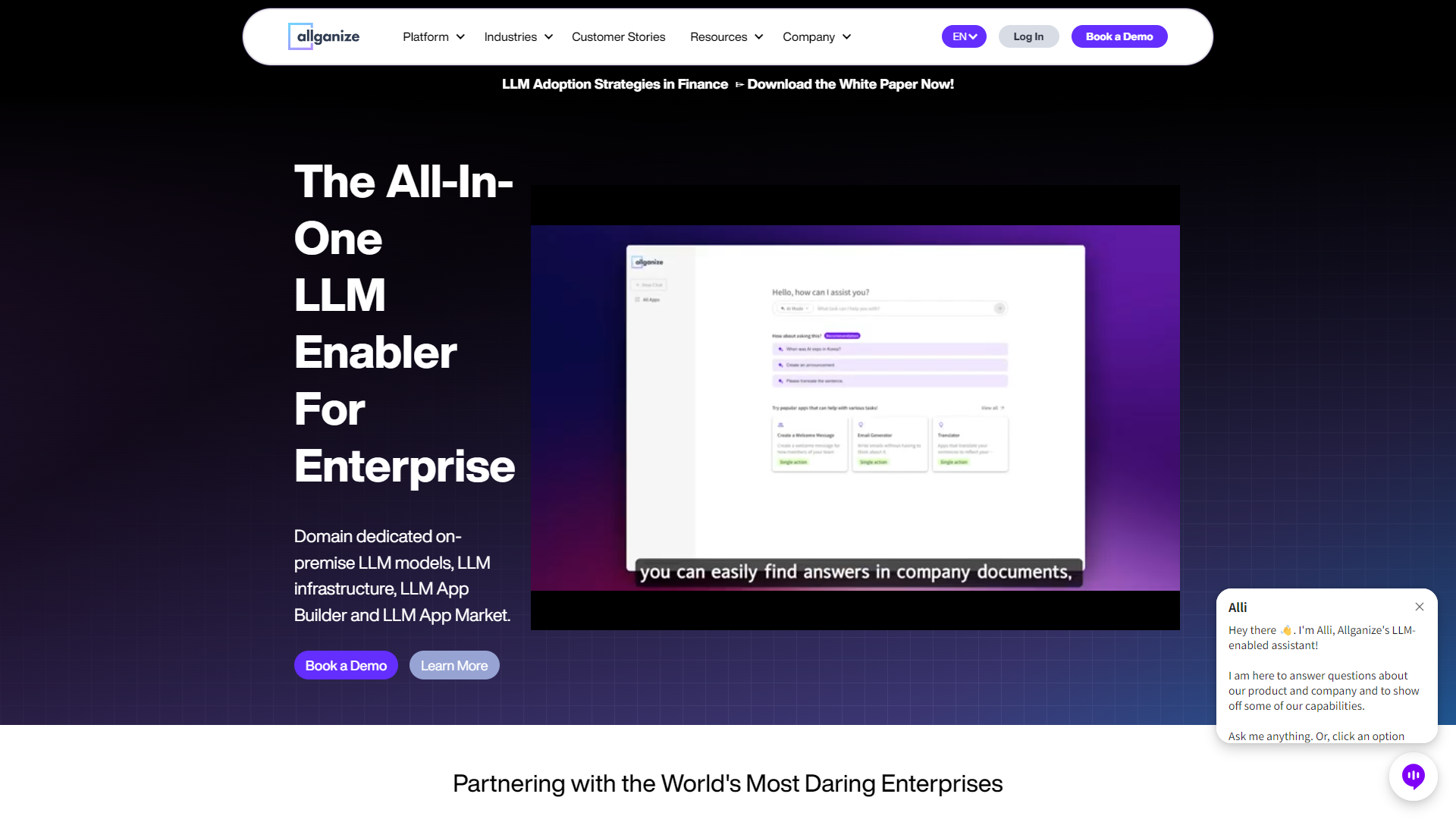 Allganize screenshot