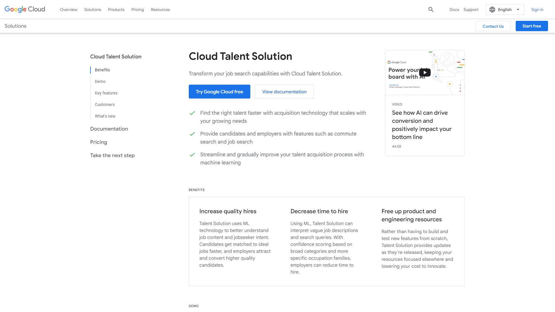 Cloud Talent Solution screenshot