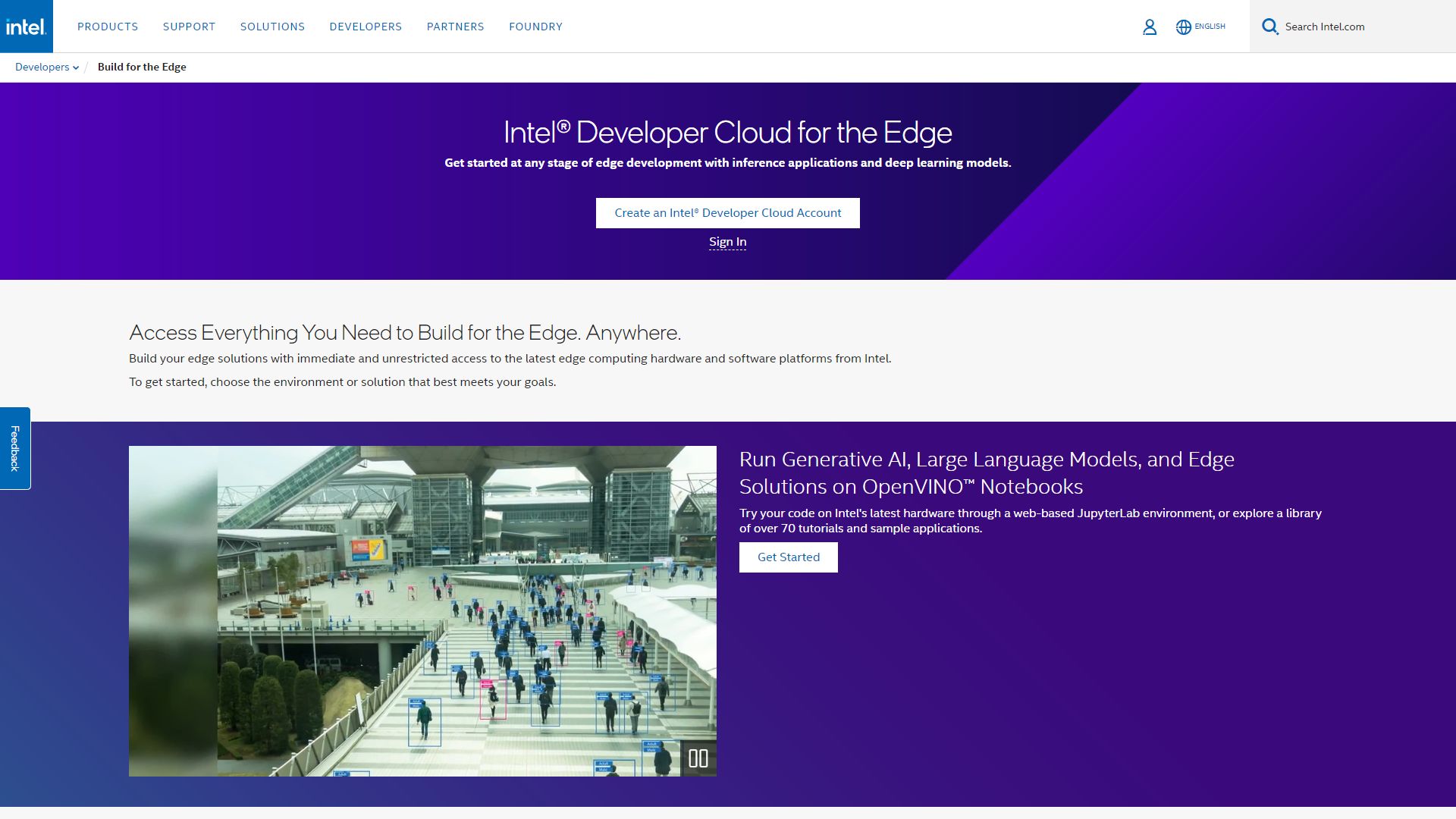 Intel DevCloud for the Edge screenshot
