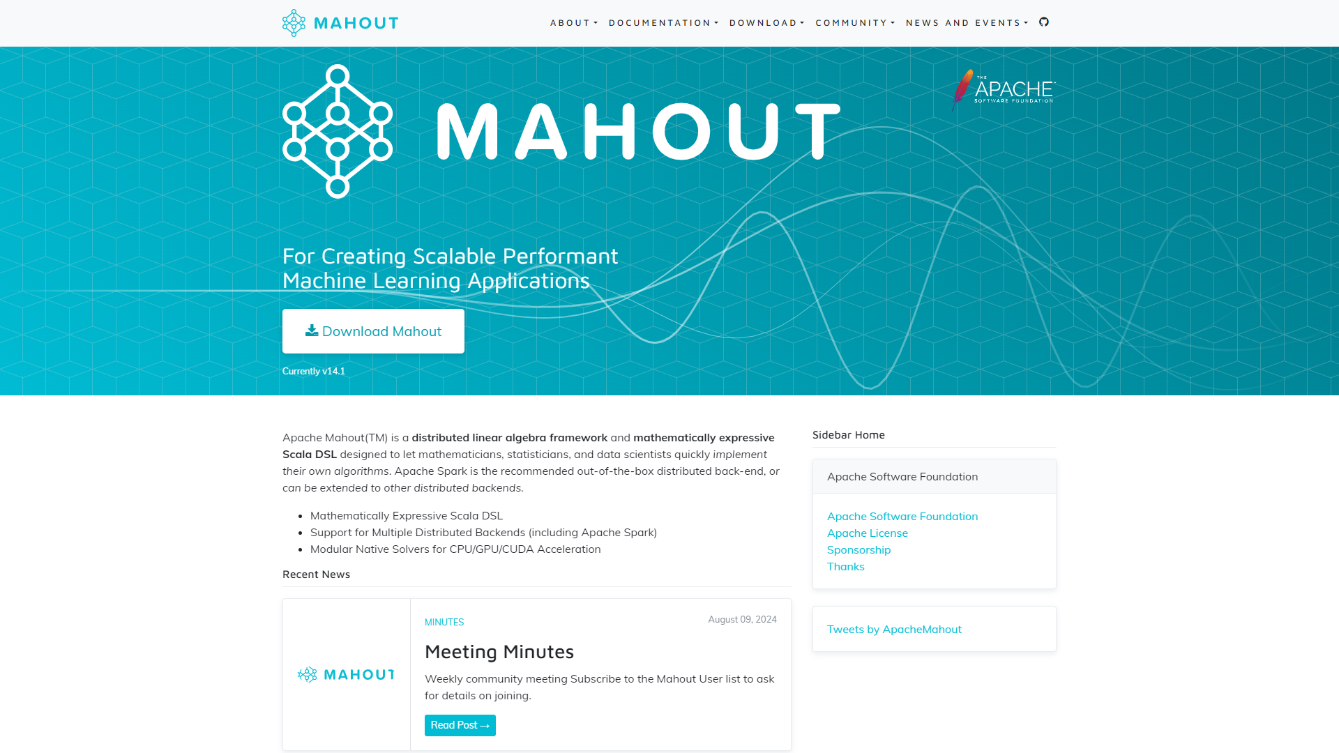 Mahout screenshot