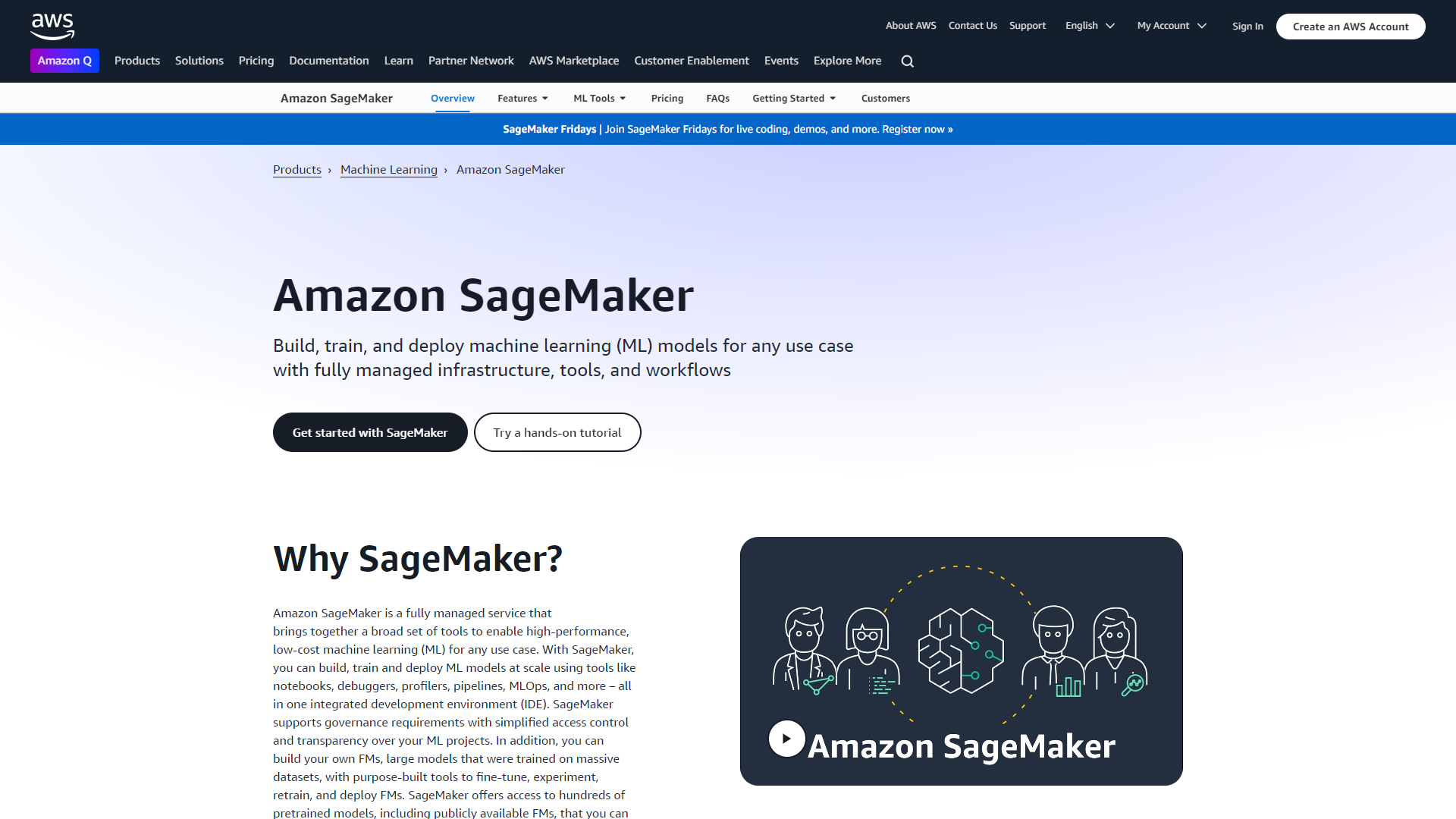 Amazon SageMaker screenshot