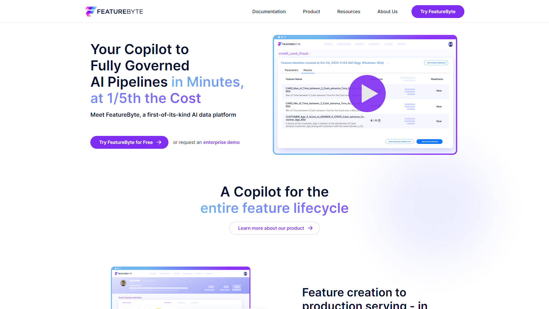 FeatureByte screenshot