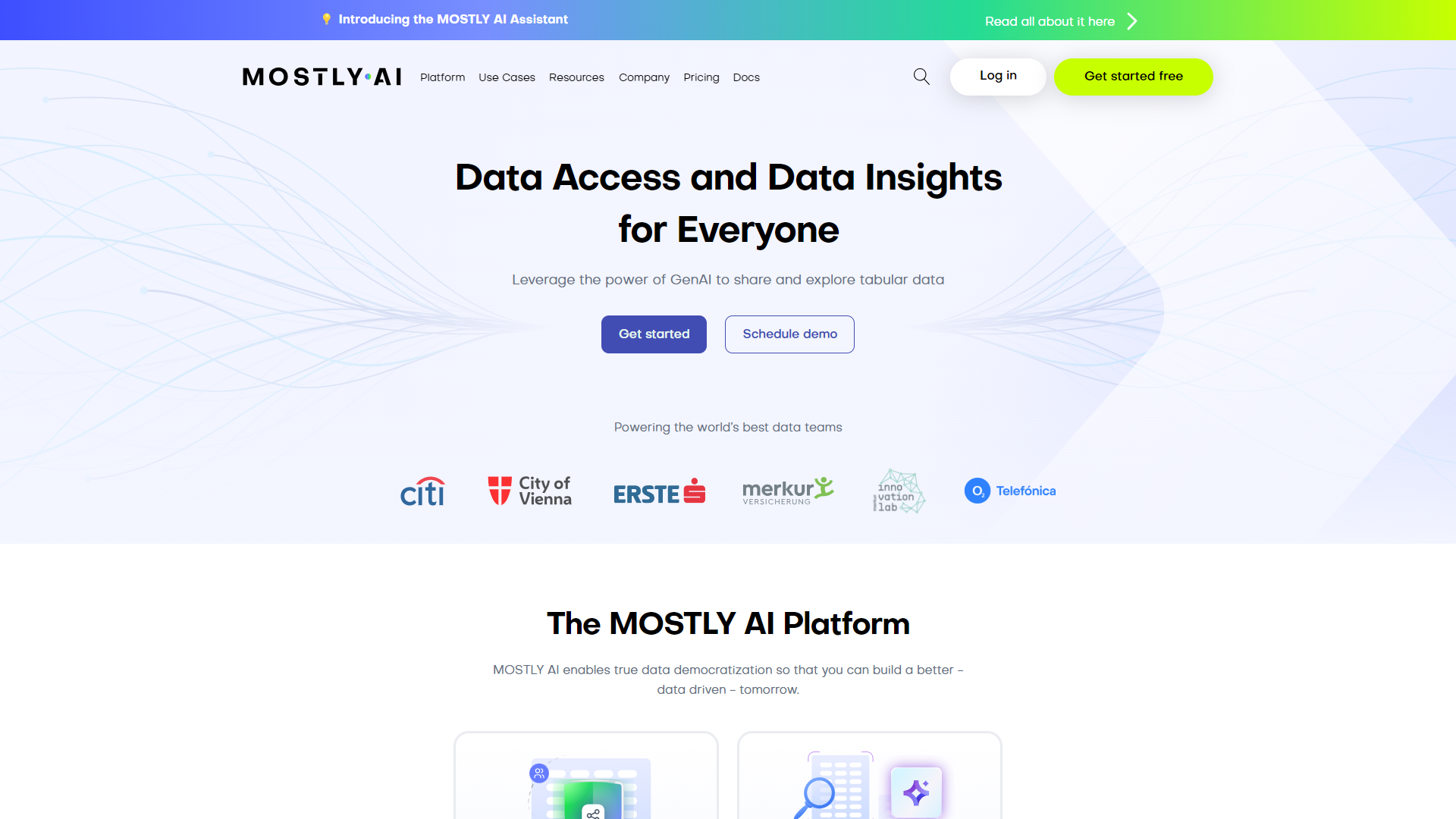 MOSTLY AI Synthetic Data Platform screenshot