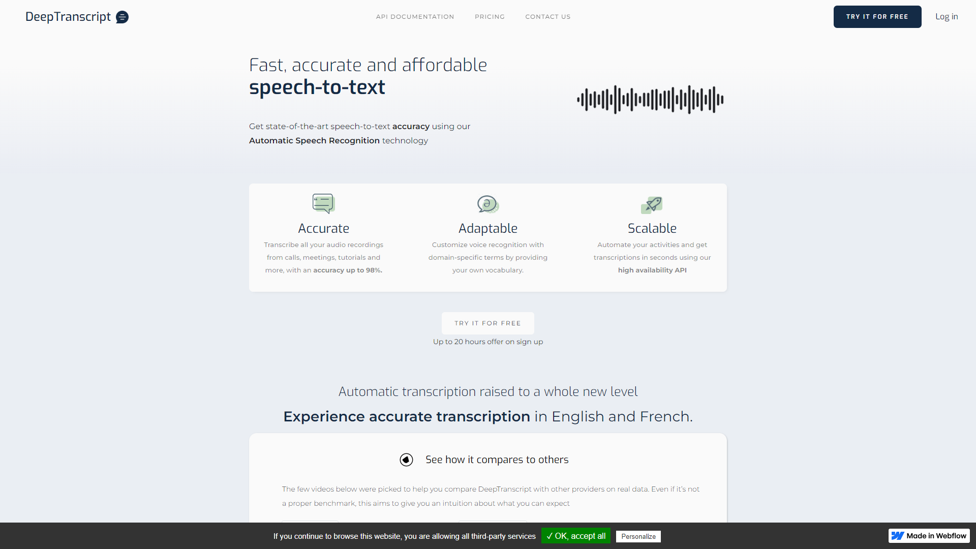 DeepTranscript screenshot