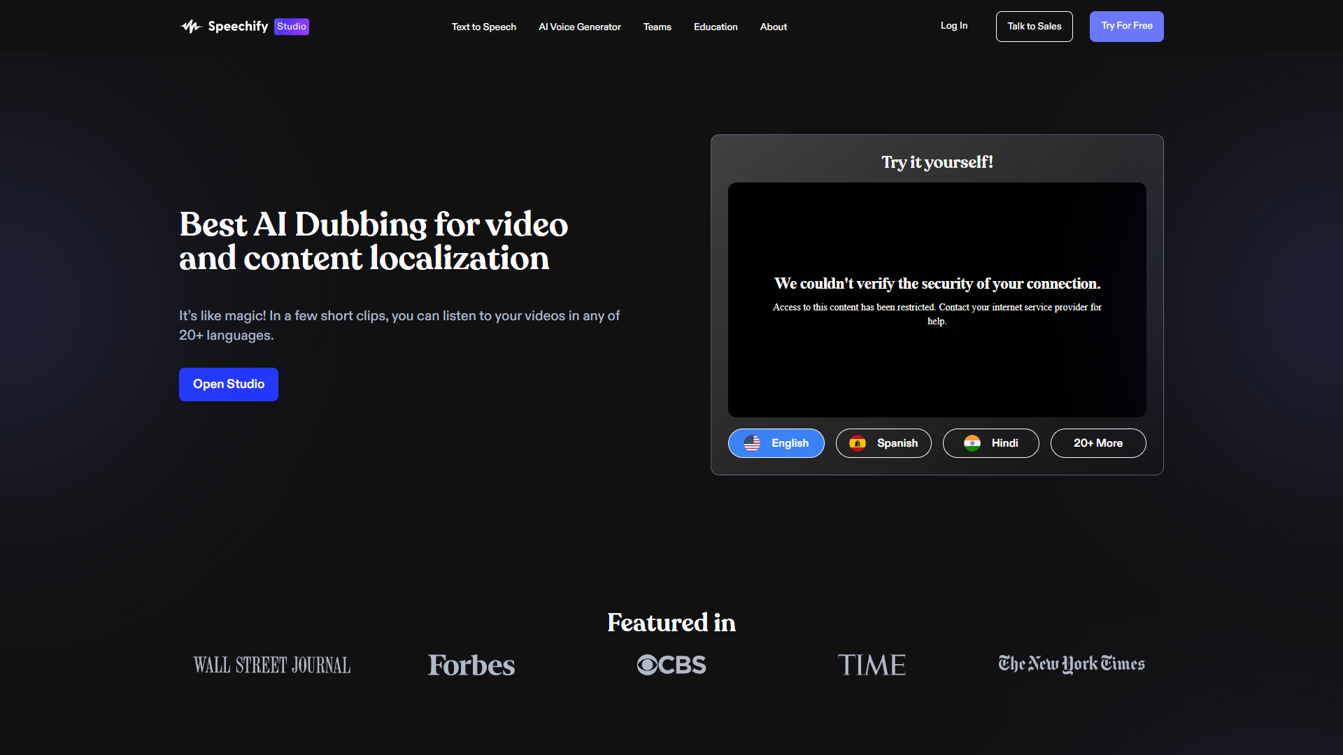 Speechify AI Dubbing screenshot
