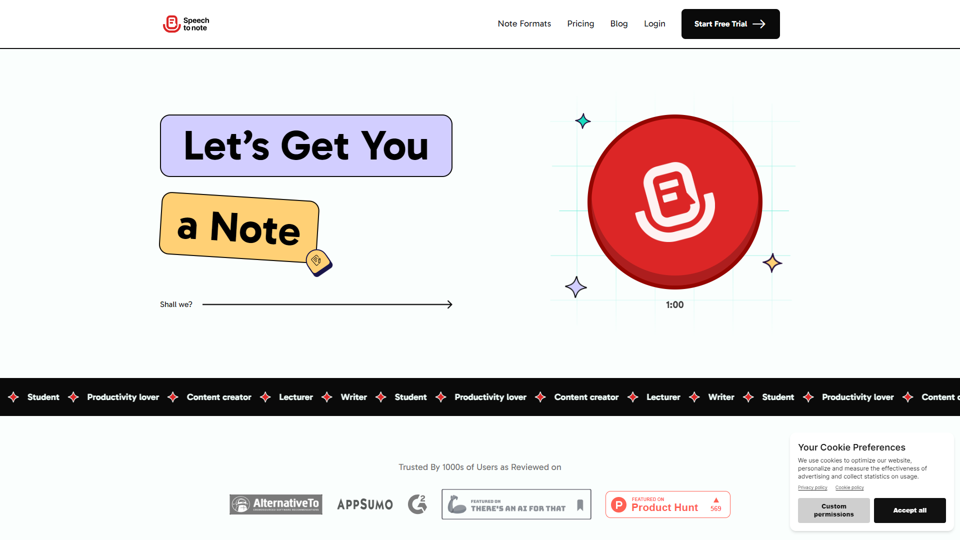 Speech to Note screenshot